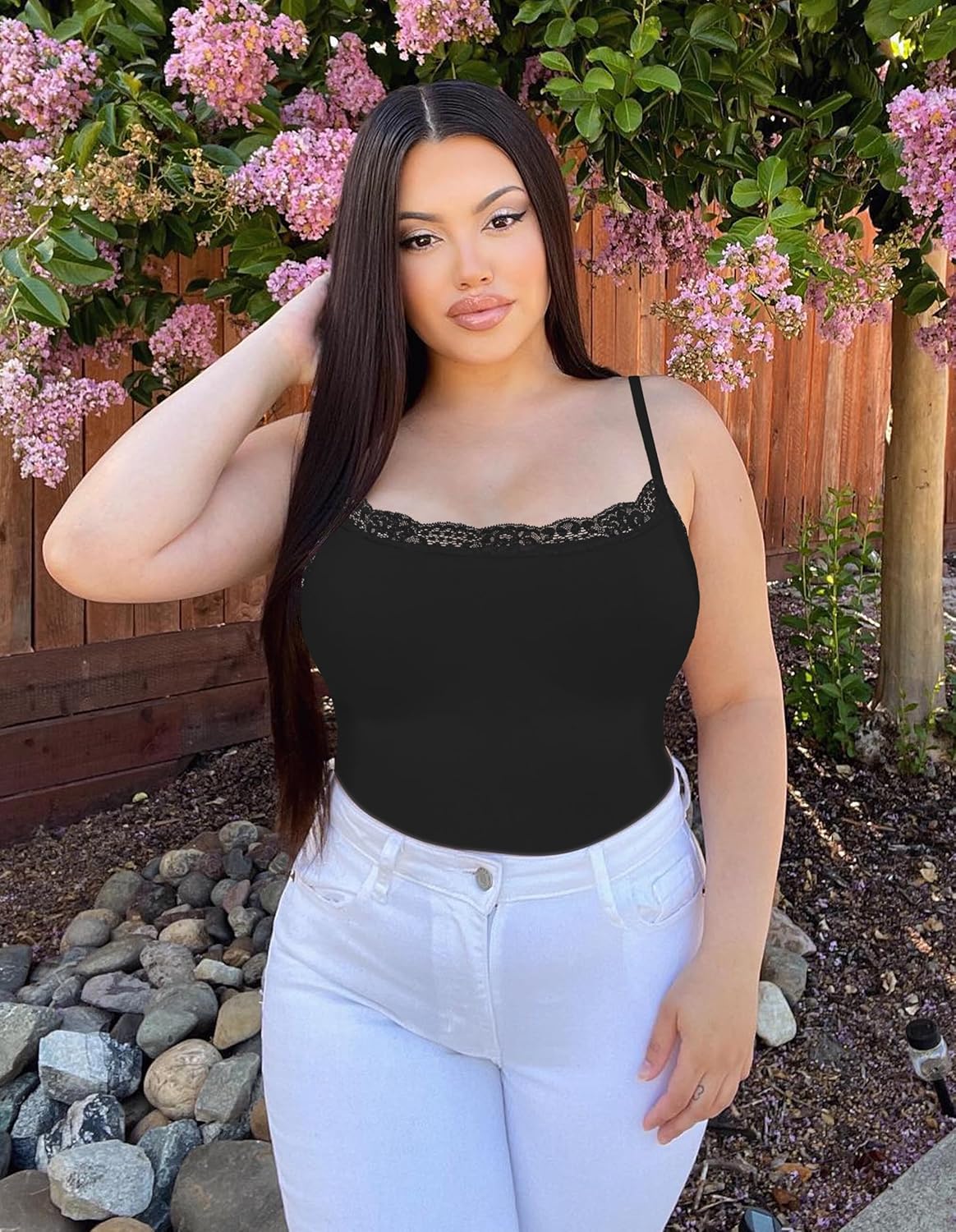 EUYZOU Women Shapewear Tummy Control Camisole Tops - Scoop Neck Sexy Compression Tank Tops Seamless Body Shaper - Image 3