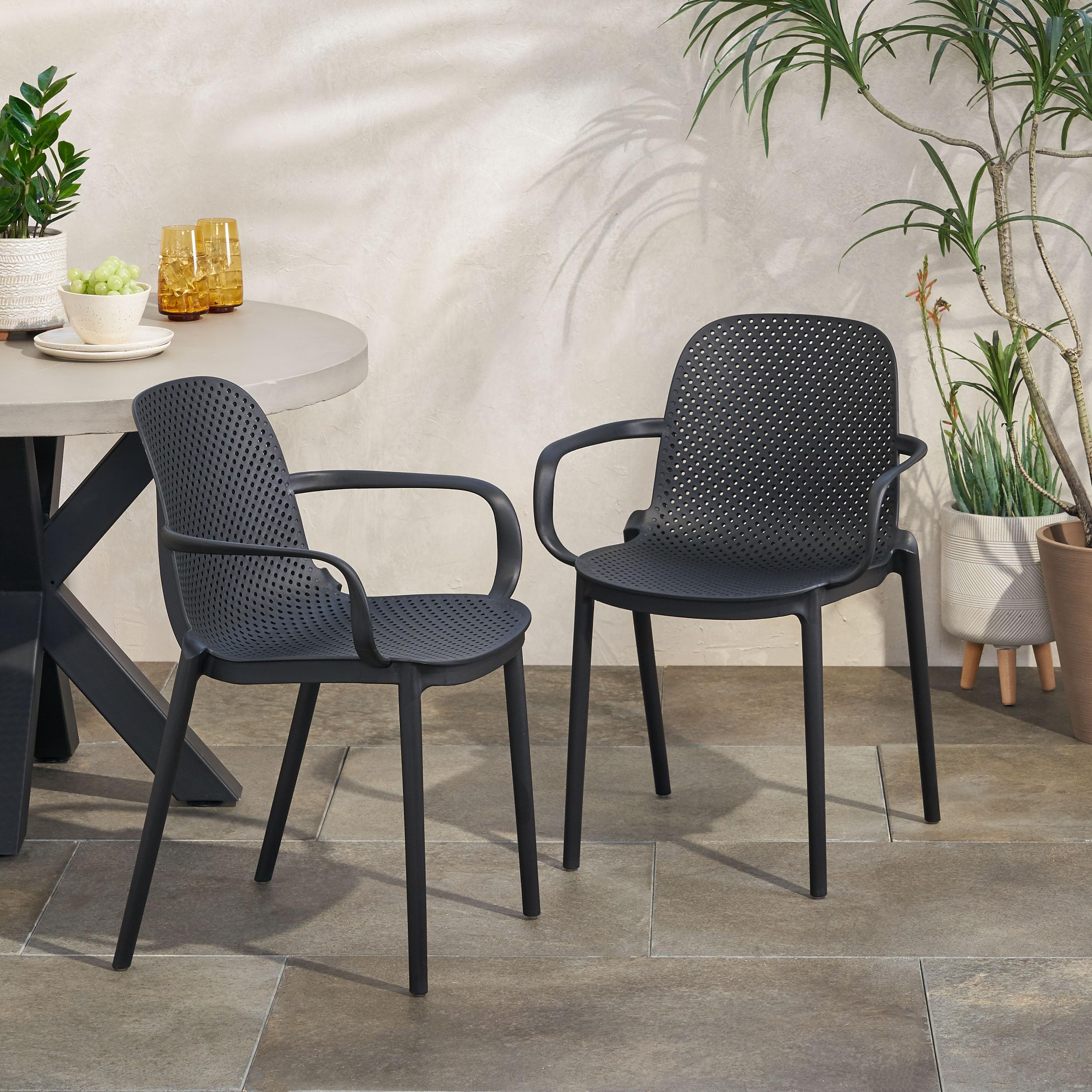 Yestar Modern Black Dining Room Chair Set of 2 – Sturdy Metal Frame, Padded Seat, Comfortable Stylish for Kitchen, Office, Conference Room – Easy Assembly
