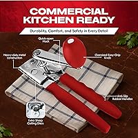 Vista 3 de Chef-Master Paquete de 2 abrelatas resistentes manuales con agarre antideslizante, manual para latas grandes