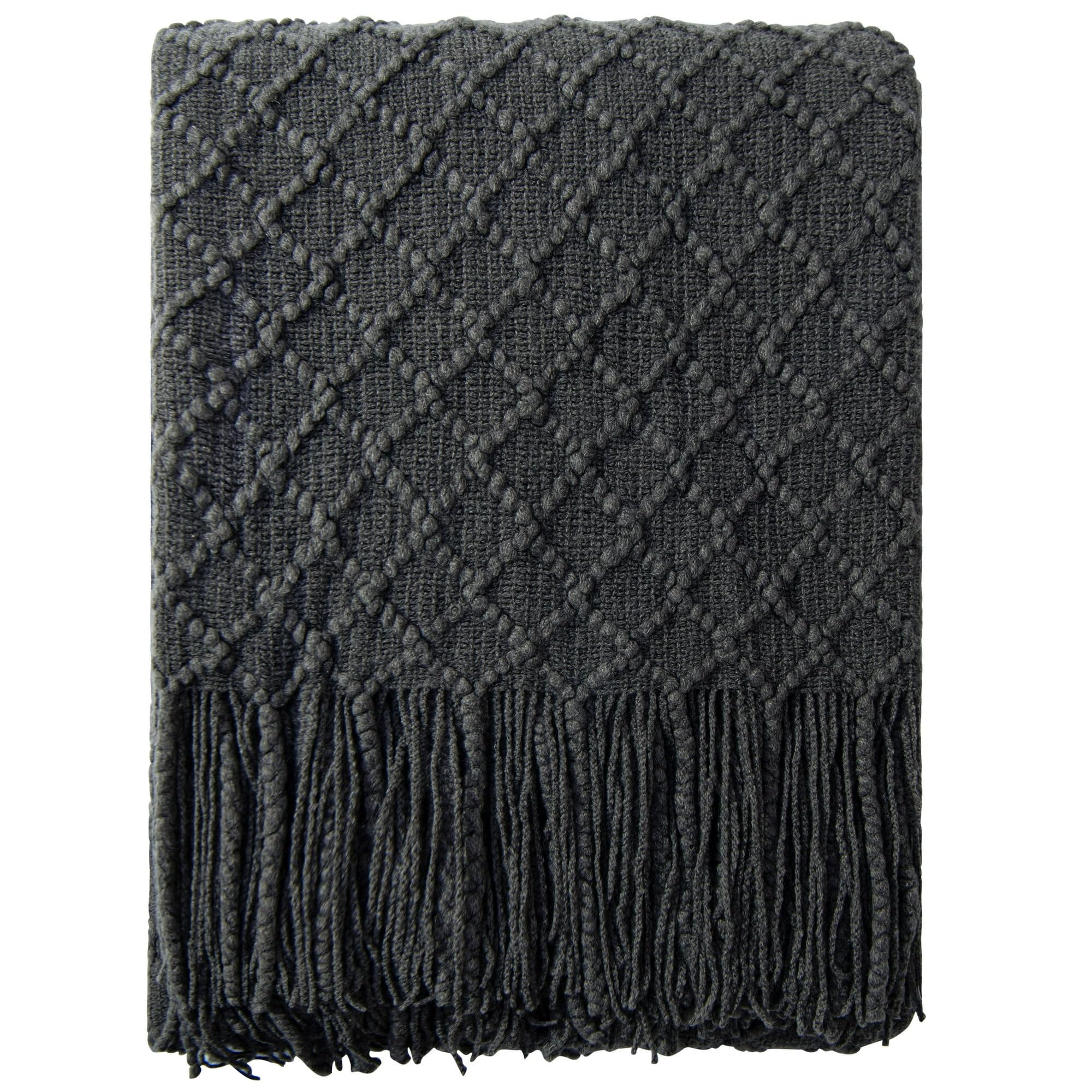 Couverture douce gris foncé pour décoration maison et usage quotidien 02