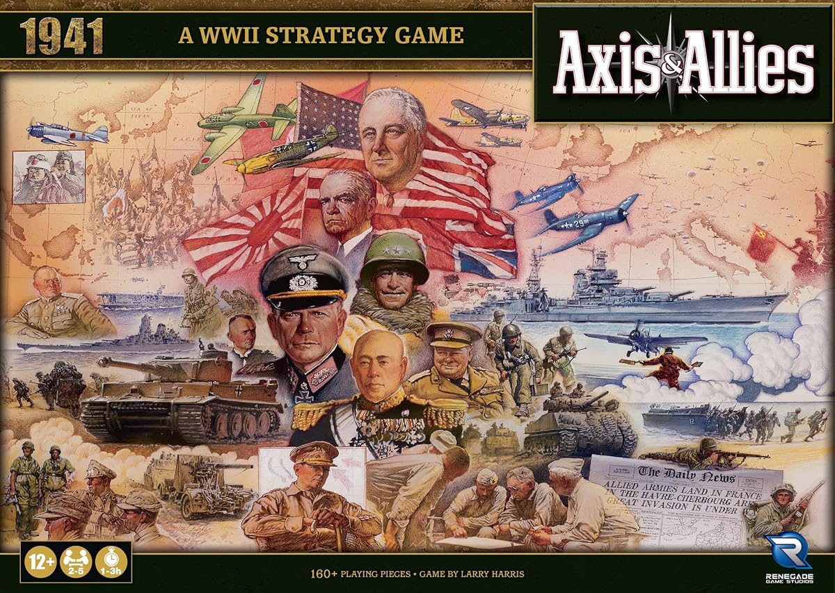 Renegade Game Studios Axis & Allies 1941, WWII Strategy Board Game | Wargame for 2-5 players with 160 miniatures. Streamlined rules, updated design, and 1-3 hour gameplay for ages 12 and up