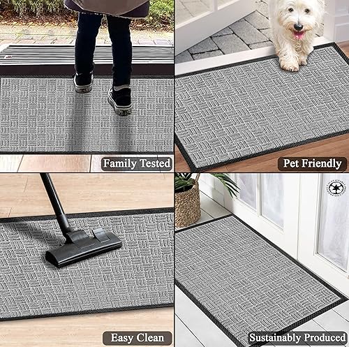 Miniatura 7 de A1HC - Tapete de goma de polipropileno duradero y versátil para todo tipo de clima, para interiores y exteriores, fácil de mantener puertas traseras