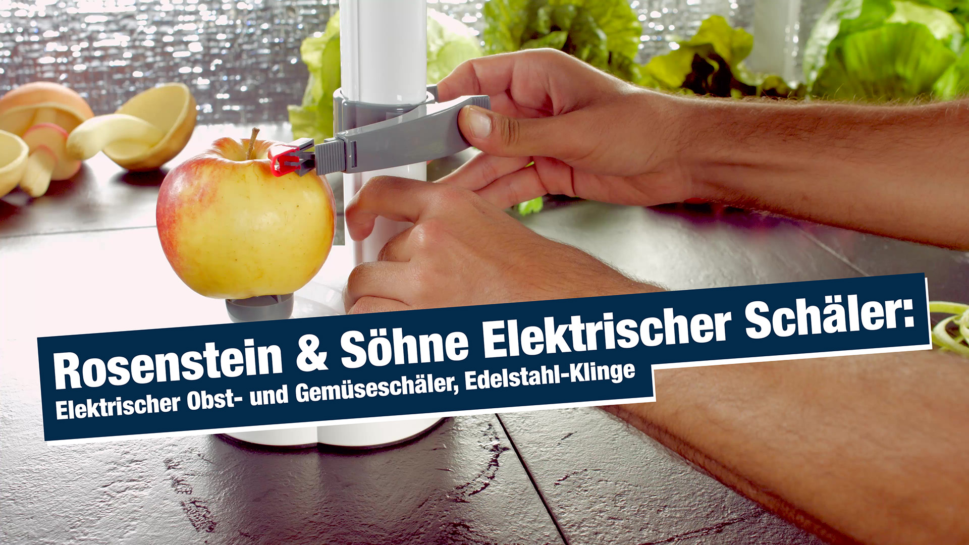 Rosenstein & Söhne Elektrischer Obst- und Gemüseschäler, Edelstahl-Klinge Küche, Haushalt & Wohnen