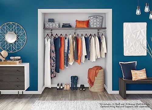 Miniatura 2 de ClosetMaid 1417 Premium - Juego de estantes ventilados de madera, 0.7 x 12.0in, color espresso