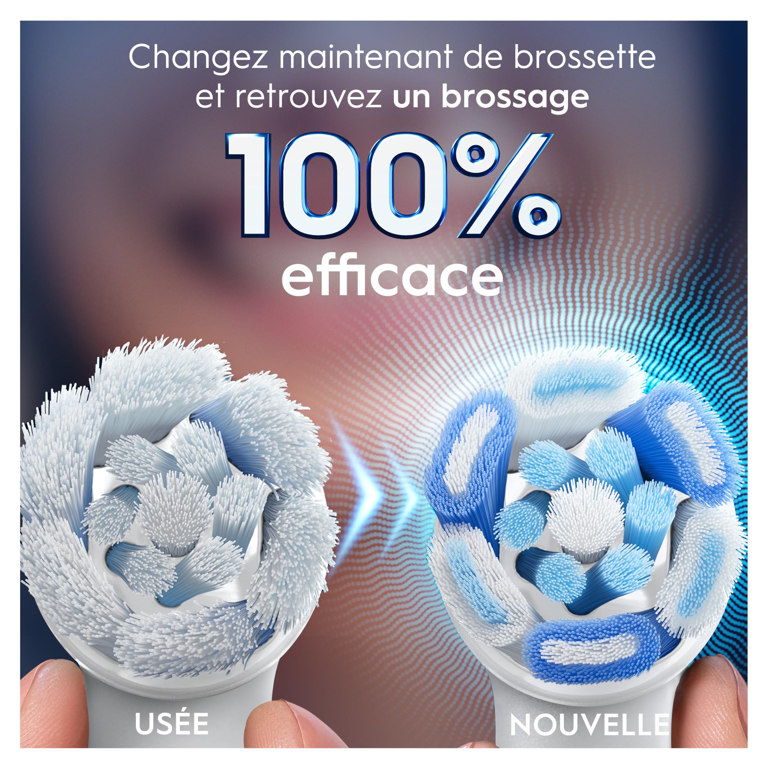 Oral-B Brossettes de Rechange Ultimate Clean, lot de 8, Blanches | Recharges Brosse à Dents Électrique iO, pour Adultes, Tête Ronde pour un Brossage en Profondeur, Emballage en Carton