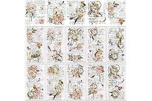 Whaline Vintage Floral Rub on Transfers for Crafts with Memories of Paris