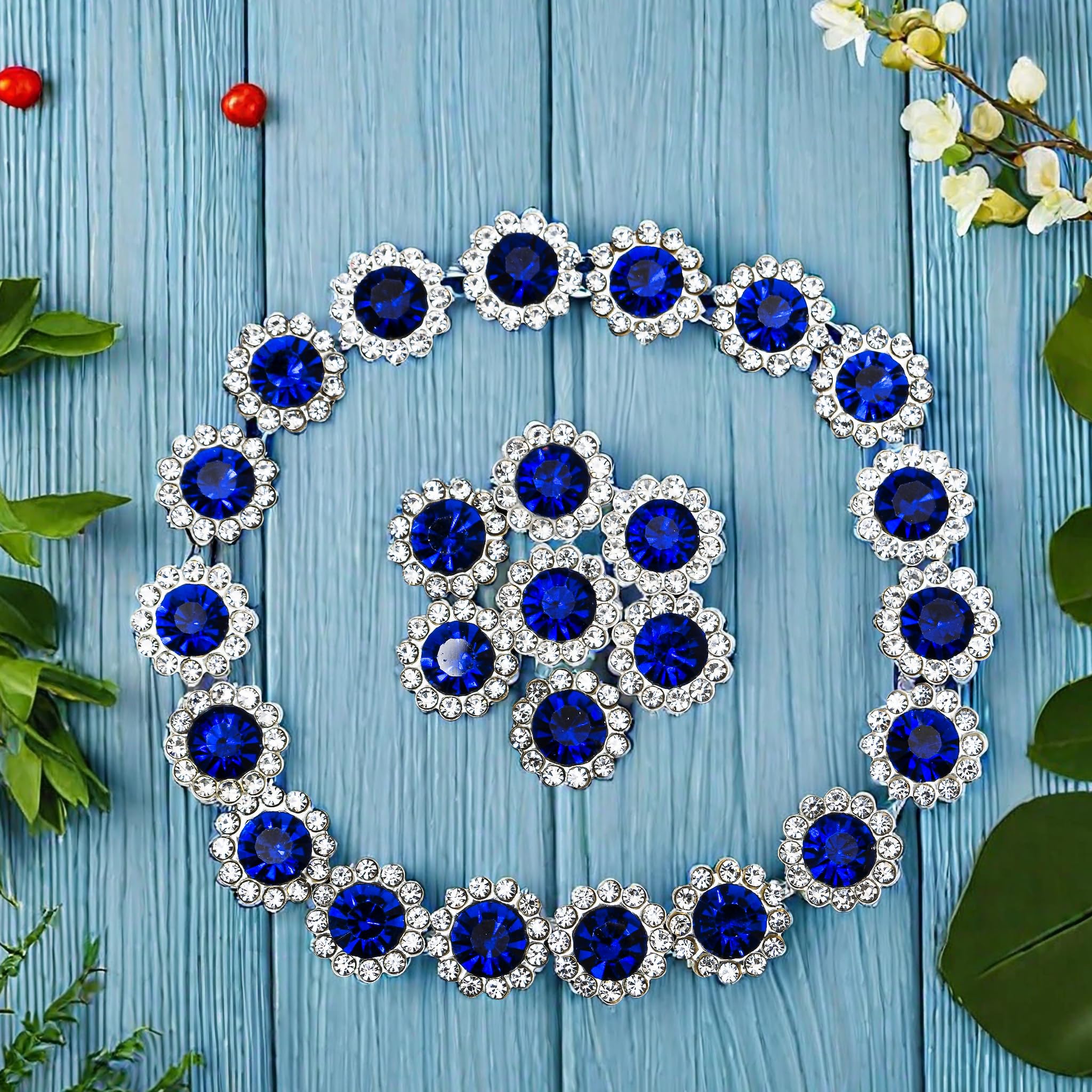 Amazon.com: 50 pcs Rhinestone Embellishments Crystal Button  display picture 3