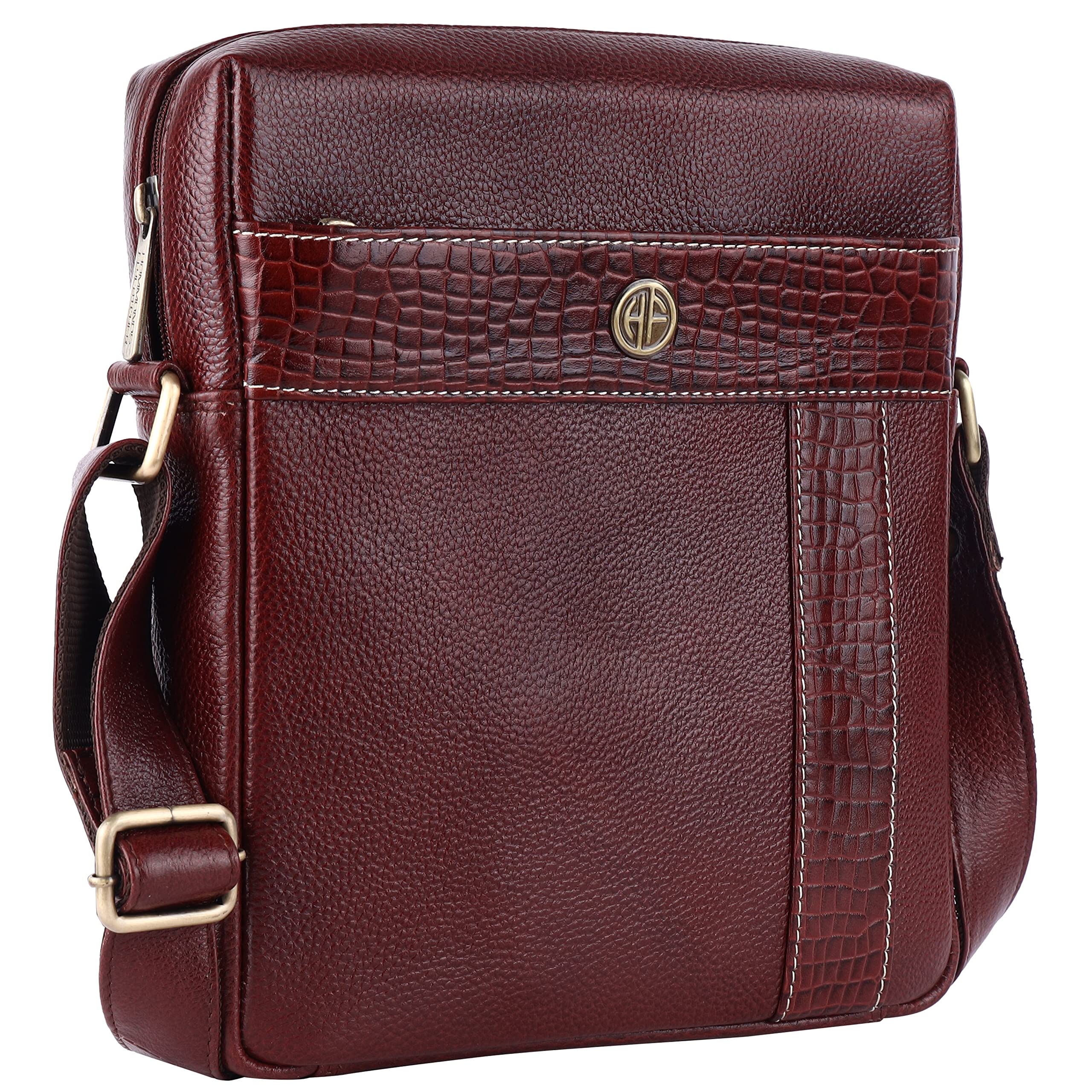 hammonds flycatcher Genuine Leather Sling Bag, Stylish and Spacious Side Bag, Crossbody Bag for Daily Use, Travel, Adjustable Strap, 1 Year Warranty - Brown-picture-42
