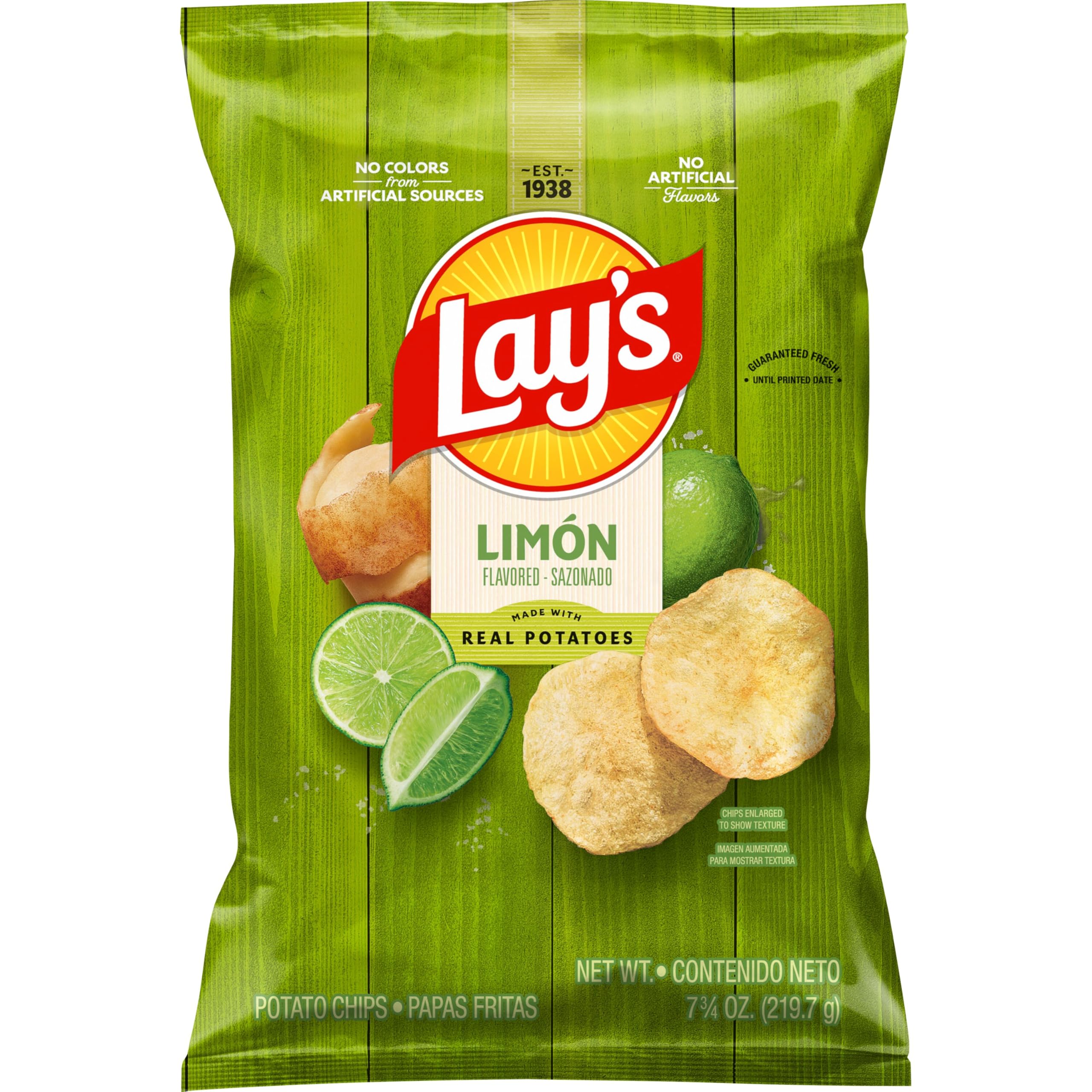 Amazon.com: Lay's Potato Chips, Limon Flavored Snacks, 7.75oz Bag