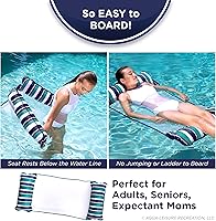 Vista 4 de Aqua - Original Monterey XL - Flotador de alberca y hamaca de agua 4 en 1, inflable, multiusos, para adultos, de material patentado de cloruro