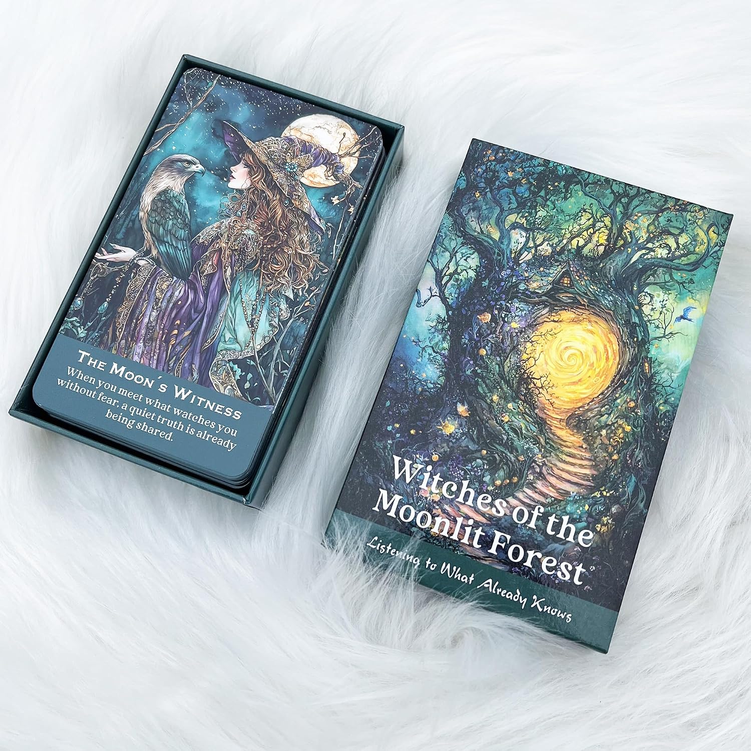 Witch Oracle Cards Deck 54 Cards, Witches of the Moonlit Forest, Forest Magic & Animal Spirit Oracle for Intuition, Spiritual Guidance, Pagan & Nature Lovers