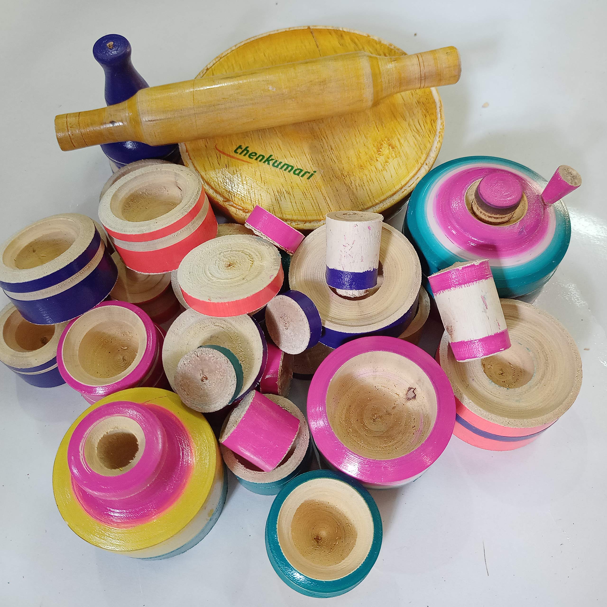 thenkumari wood eco friendly wooden kids toy kitchen set (Multi color) / choppu jaman and kids chakla belan combo (B08H8VDKLV) Amazon Price History, Amazon Price Tracker