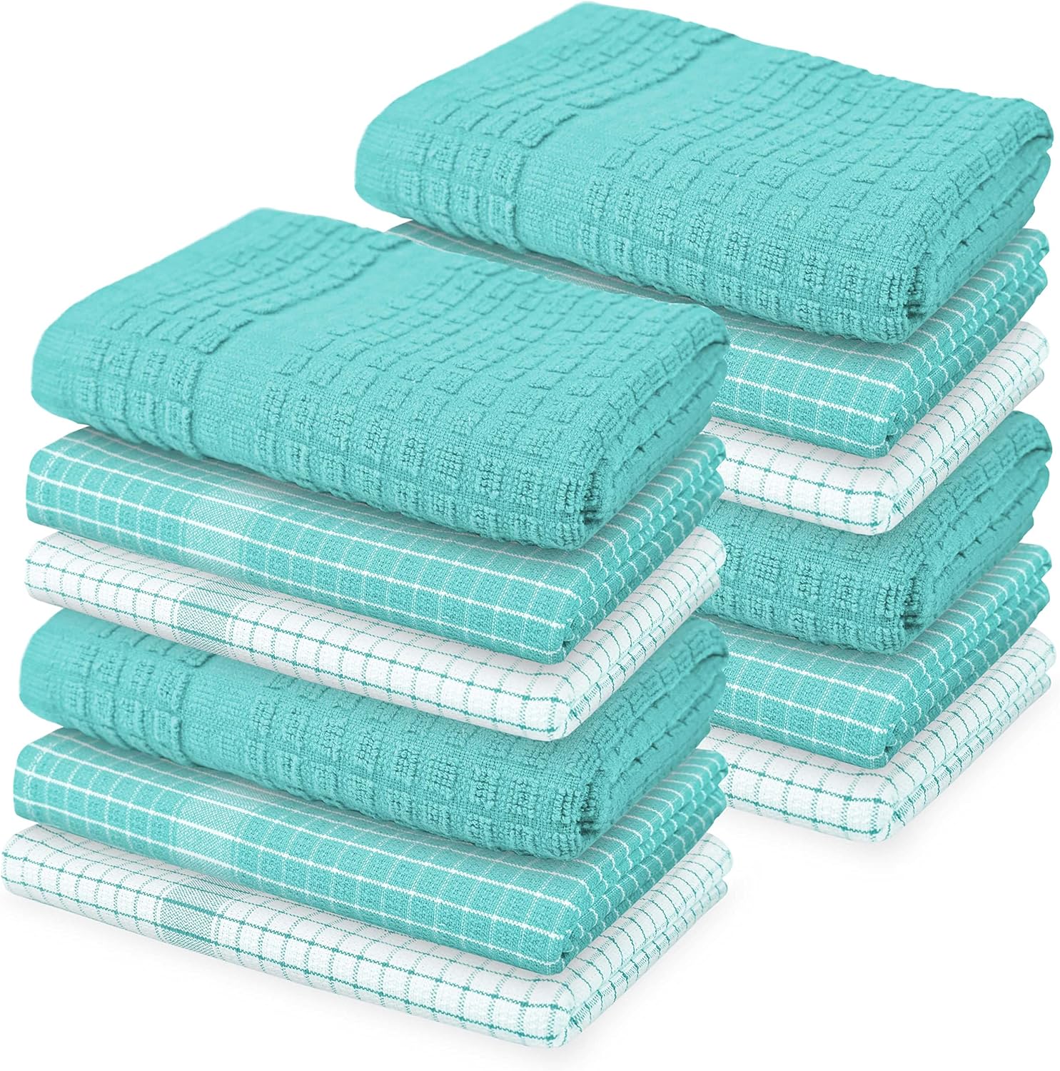 Weave Essentials 12pc Kitchen Towel 4 Hand Towel 50x50cm & 3 Tea