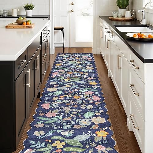 Miniatura 225 de Alfombra lavable para pasillo y de cocina, alfombra de entrada, vintage, suave para el suelo, alfombra antideslizante para interiores, para baño