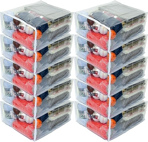 Miniatura 5 de Oreh Homewares Paquete de 5 bolsas de almacenamiento grandes de vinilo resistente con cremallera (transparente) de 15 x 18 x 7 pulgadas para