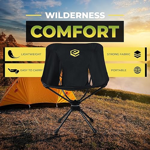 Miniatura 2 de Ecomerr Silla de camping portátil  Silla plegable compacta de tamaño botella con bolsa de transporte  Soporta 330 libras  Silla de mochilero al aire