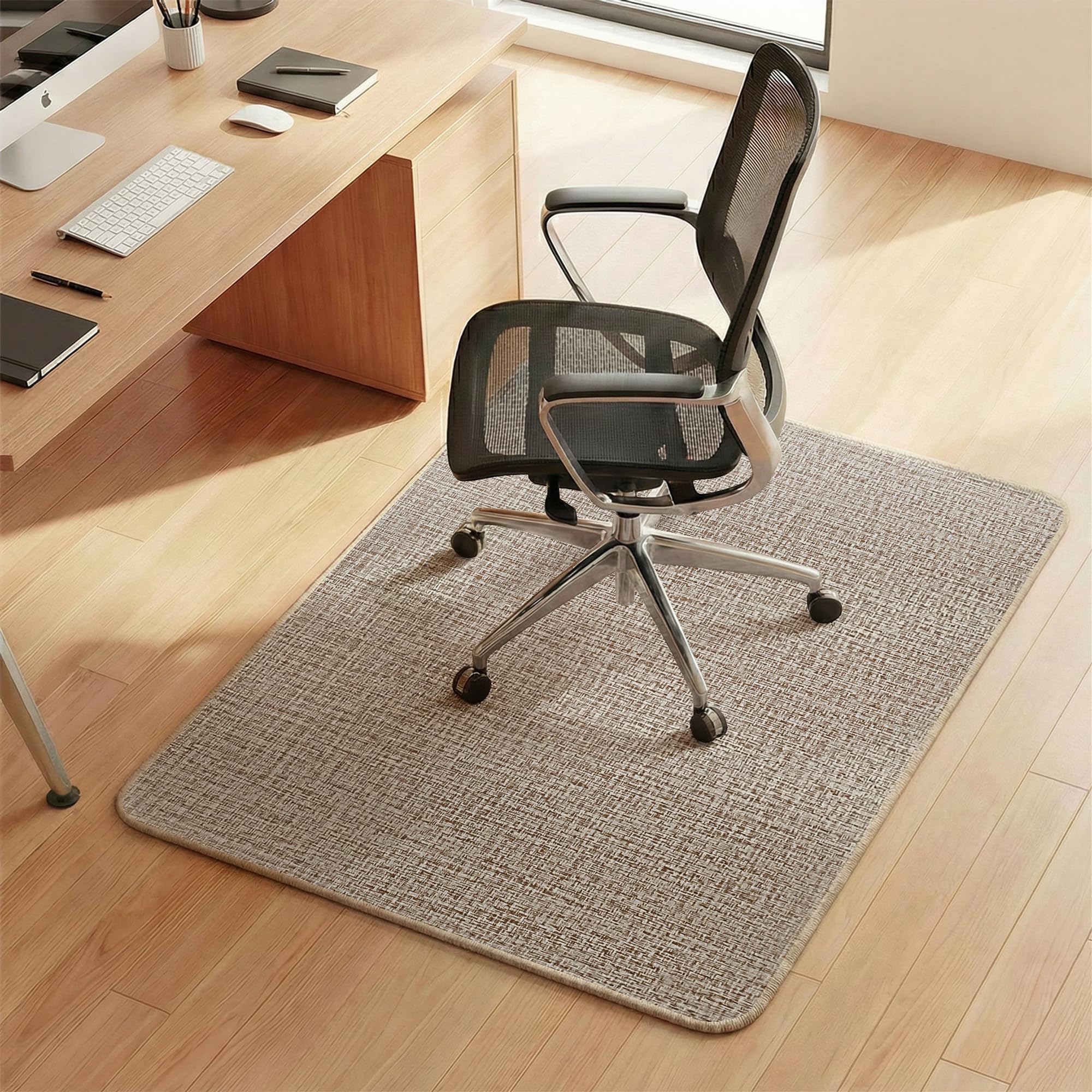 Aothia Textilene Chair Mat for Hardwood Floors - Heavy Duty Non-Slip Desk Floor Protector Durable PVC Polyester Blend