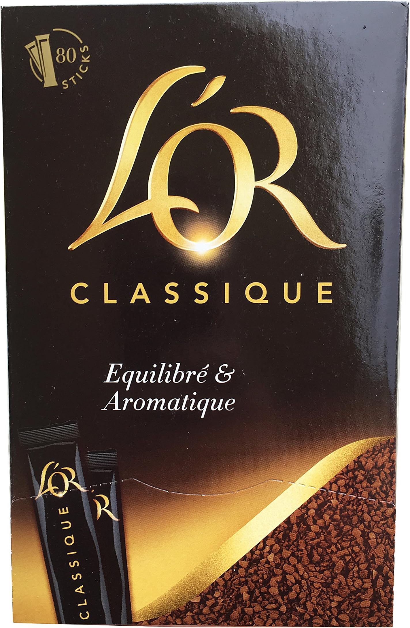 L'Or Instant Coffee Sticks from France Large 80 Stick Pack