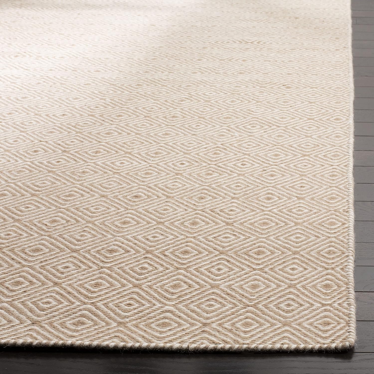 SAFAVIEH Oasis Collection Area Rug - 6' x 9', Brown & Ivory, Handmade Flat Weave Wool, Ideal for High Traffic Areas in Living Room, Bedroom (OAS525D)