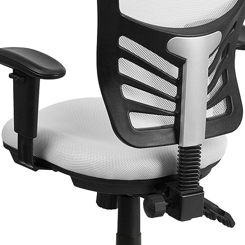 Miniatura 115 de Flash Furniture Nicholas Silla giratoria de oficina y juegos, ergonómica, de malla con soporte lumbar y altura ajustables, color negro Negro -,Malla