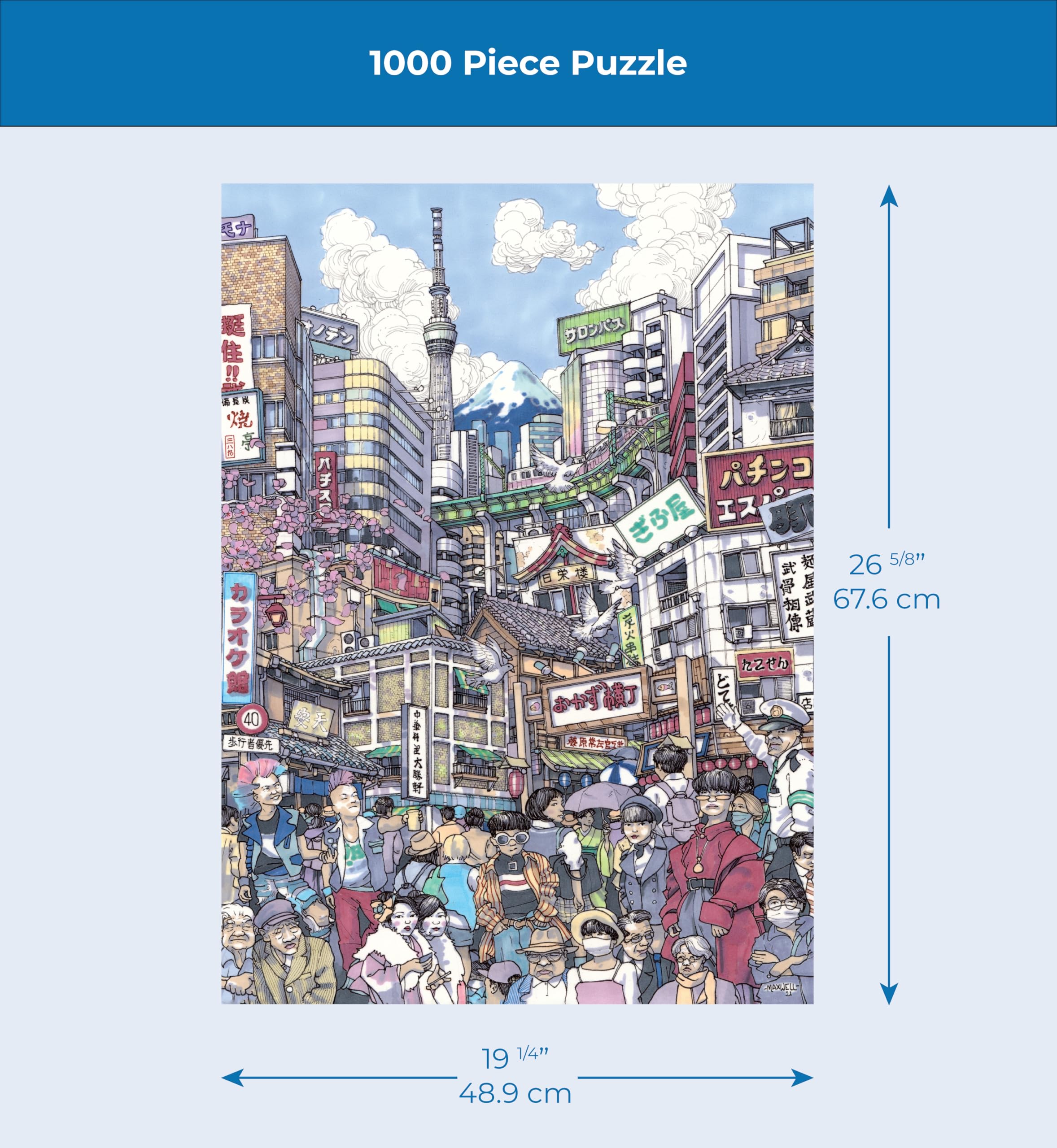 New York Puzzle Company, Max Tilse The Big Mikan, 1000 Piece Jigsaw Puzzle for Adults by Max Tilse, Pink, White, Orange - Image 4