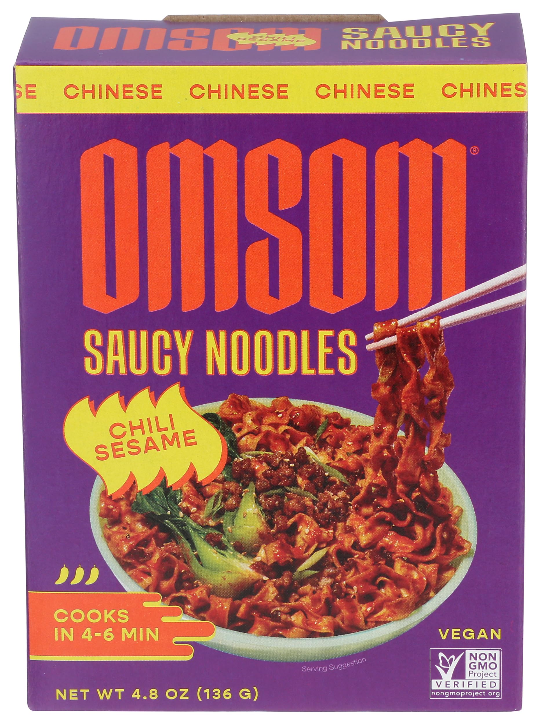 Omsom Chili Sesame Saucy Noodles, 4.8 OZ
