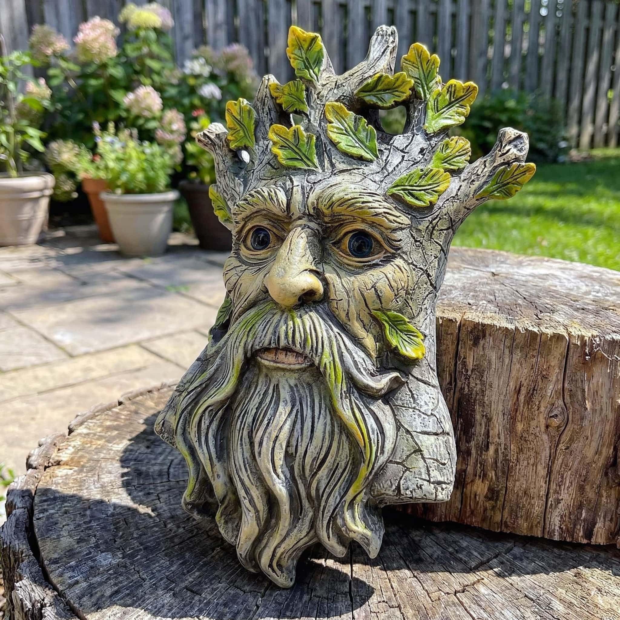 Euiroet 9.8" Whimsical Tree Face Sculpture, Garden Peeker Statue, Outdoor Trunk Tree Hugg…