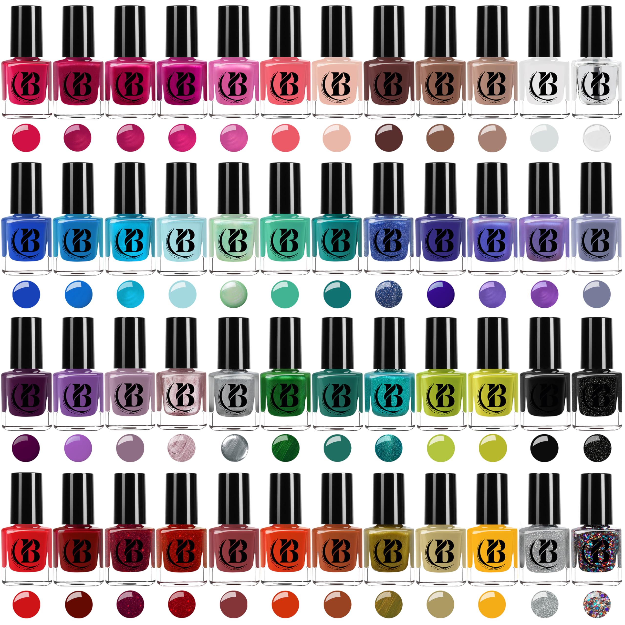 Splash 48 x Nail Polish Varnish Set 48 Different Modern Colours Quick Drying