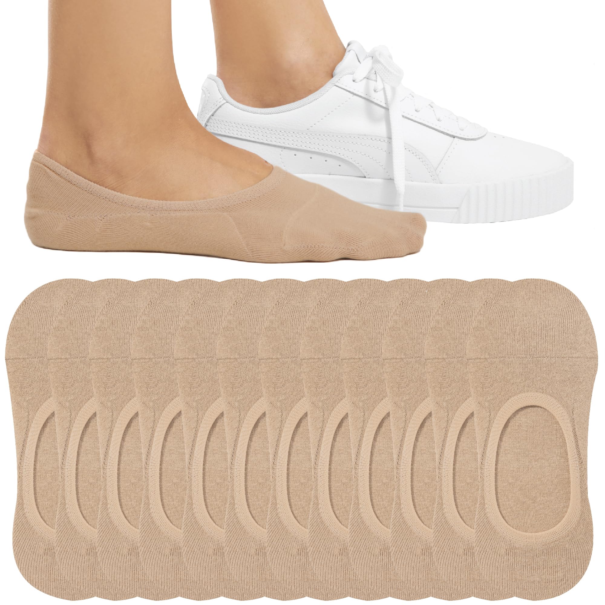 Eedor No Show Socks Womens Invisible Liner, Non Slip & Low Cut, Casual & Formal Wear, Soft & Stretchable