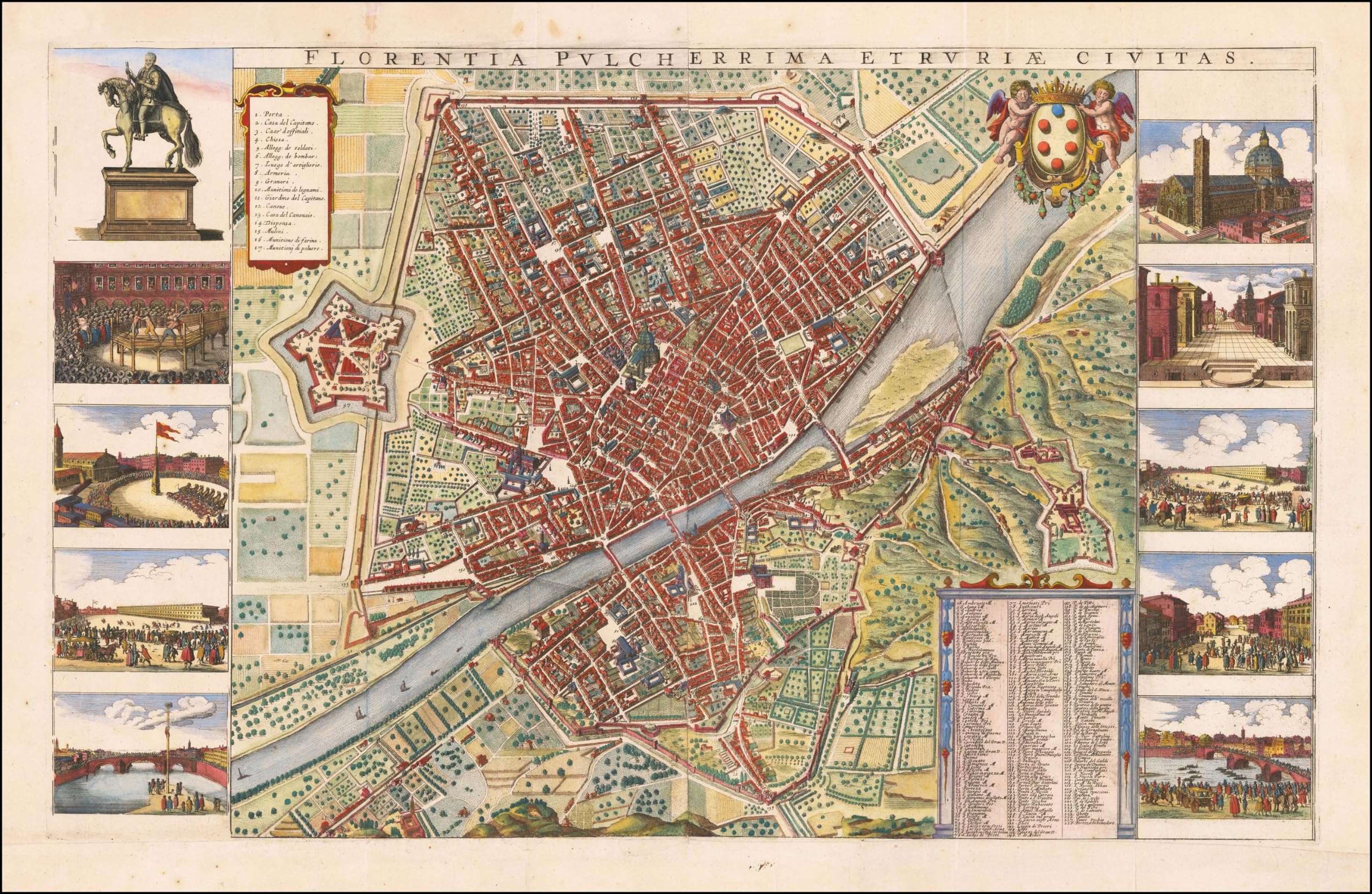 Amazon.co.jp: 1660 フィレンツェフィレンツェの都市地図 イタリア 