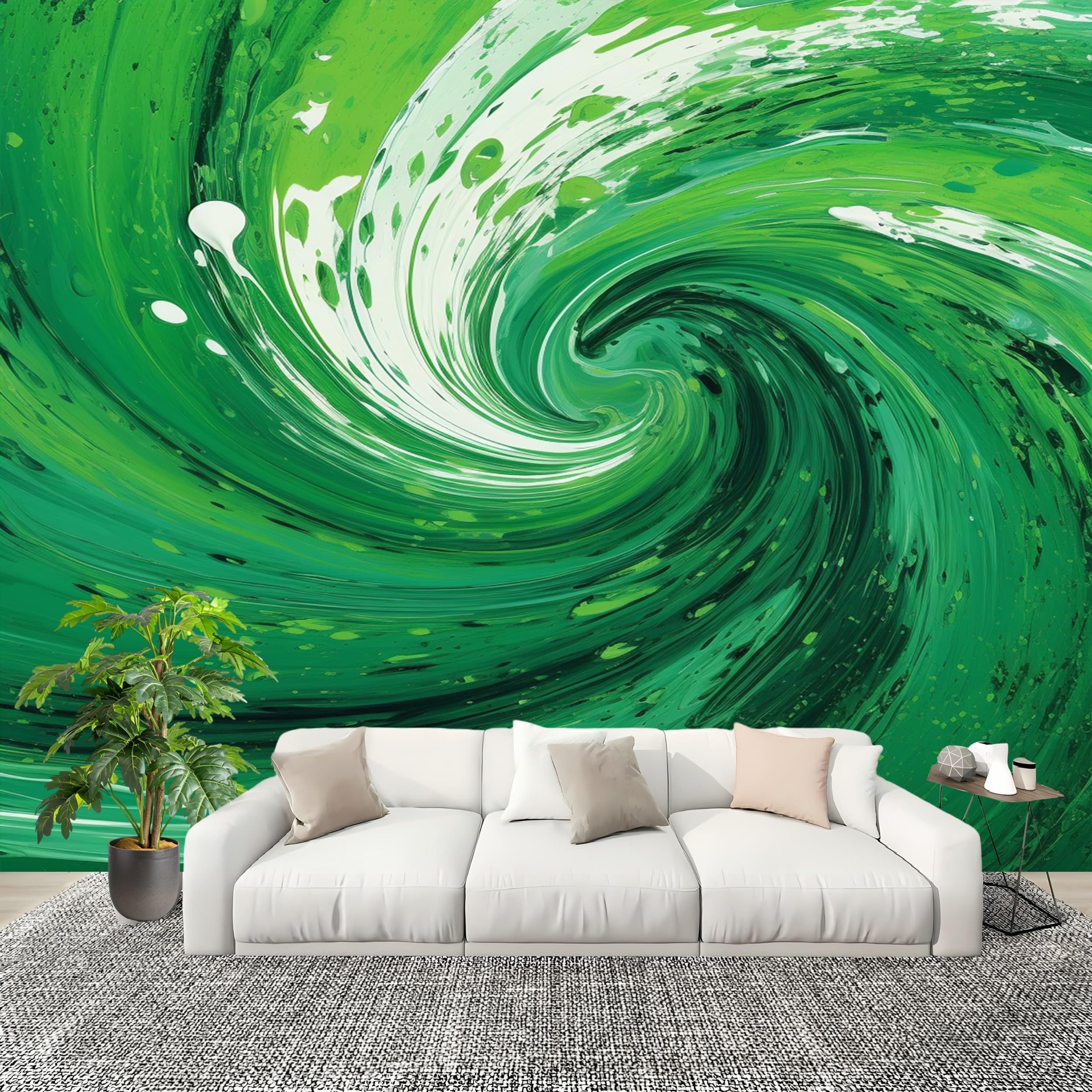 Panoramiczna tapeta 3D spiralna płyn artystyczna tapeta z włókniny fototapeta do salonu dziecięcego dekoracja sypialni zielony spersonalizowany nowoczesny plakat 250x175cm
