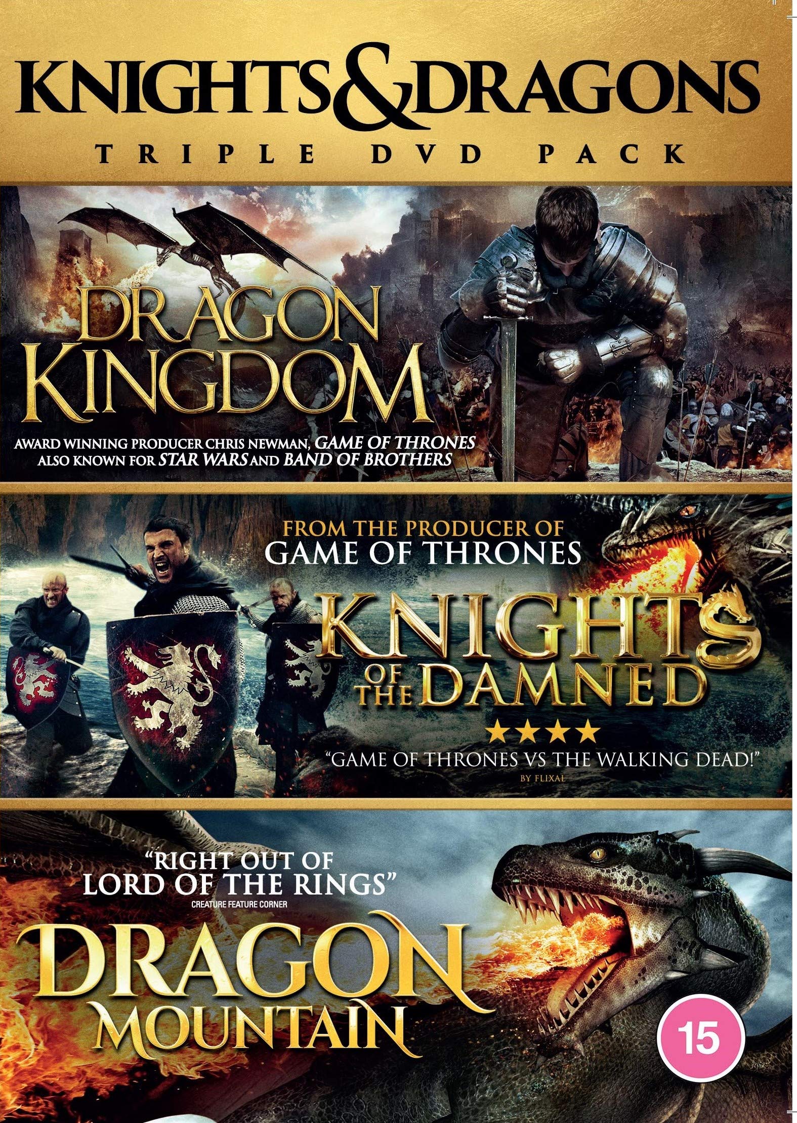 Knights & Dragons Triple DVD Pack | Dragon Kingdom, Knights of the Damned.....