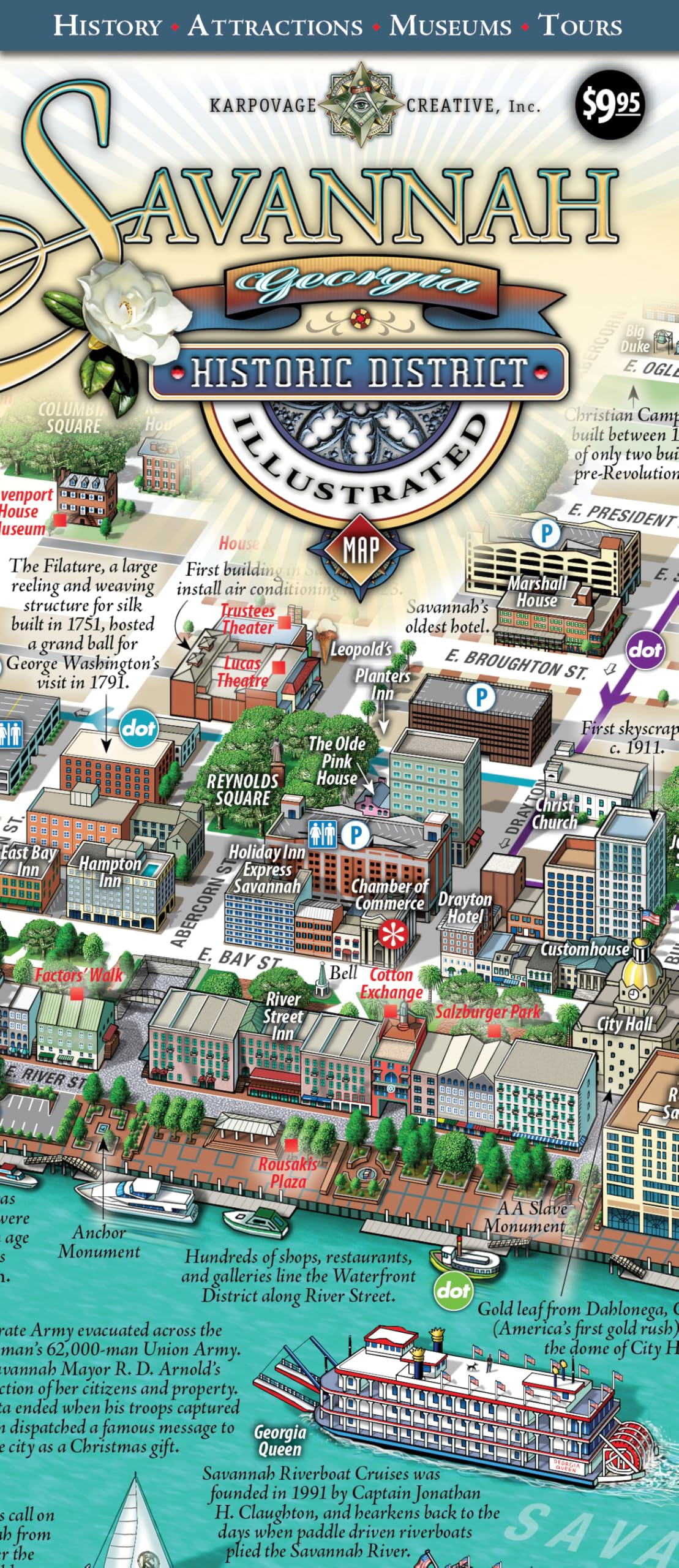 Savannah Historic District Illustrated Map.