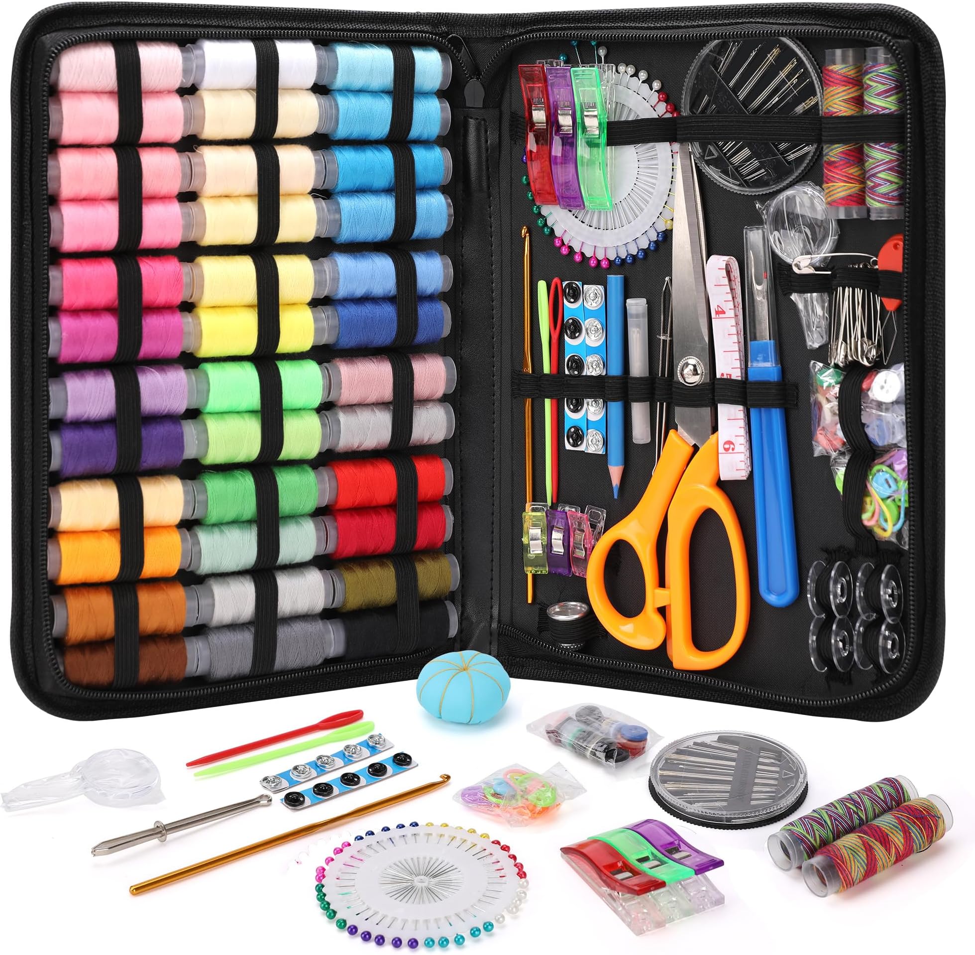 Coquimbo Sewing Kit Gifts for Grandma, Mom, Adults, Kids, Beginner, Home Traveler, Emergency, Portable Sewing Supplies Contains Soft Tape Measure, Scissors, Thread, Sewing Needles etc
