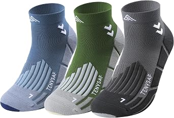 Mens Compression Socks for Running Anti-Blister Ankle Socks 3 Pairs Athletic Socks for Runners Outdoor Hiking 2026