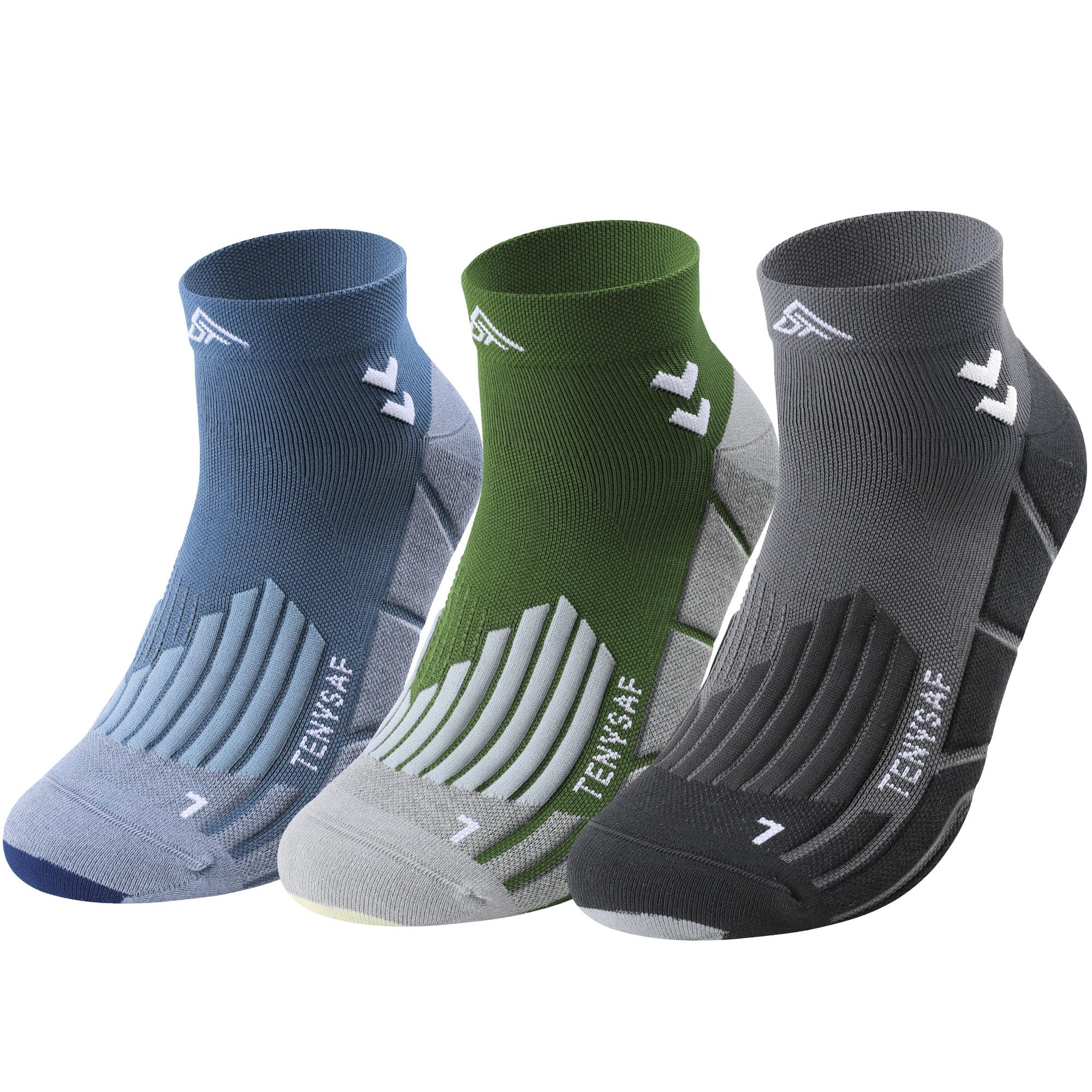 TENYSAF Mens Compression Socks for Running: Anti-Blister Ankle Socks 3 Pairs Athletic Socks for Runners Outdoor Hiking 2026