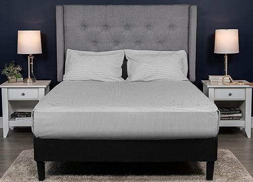 Miniatura 19 de MyPillow Juego de sábanas de percal de 200 hilos, sábanas de 100 % algodón para tamaño matrimonial, sábanas transpirables y suaves, para bolsillo