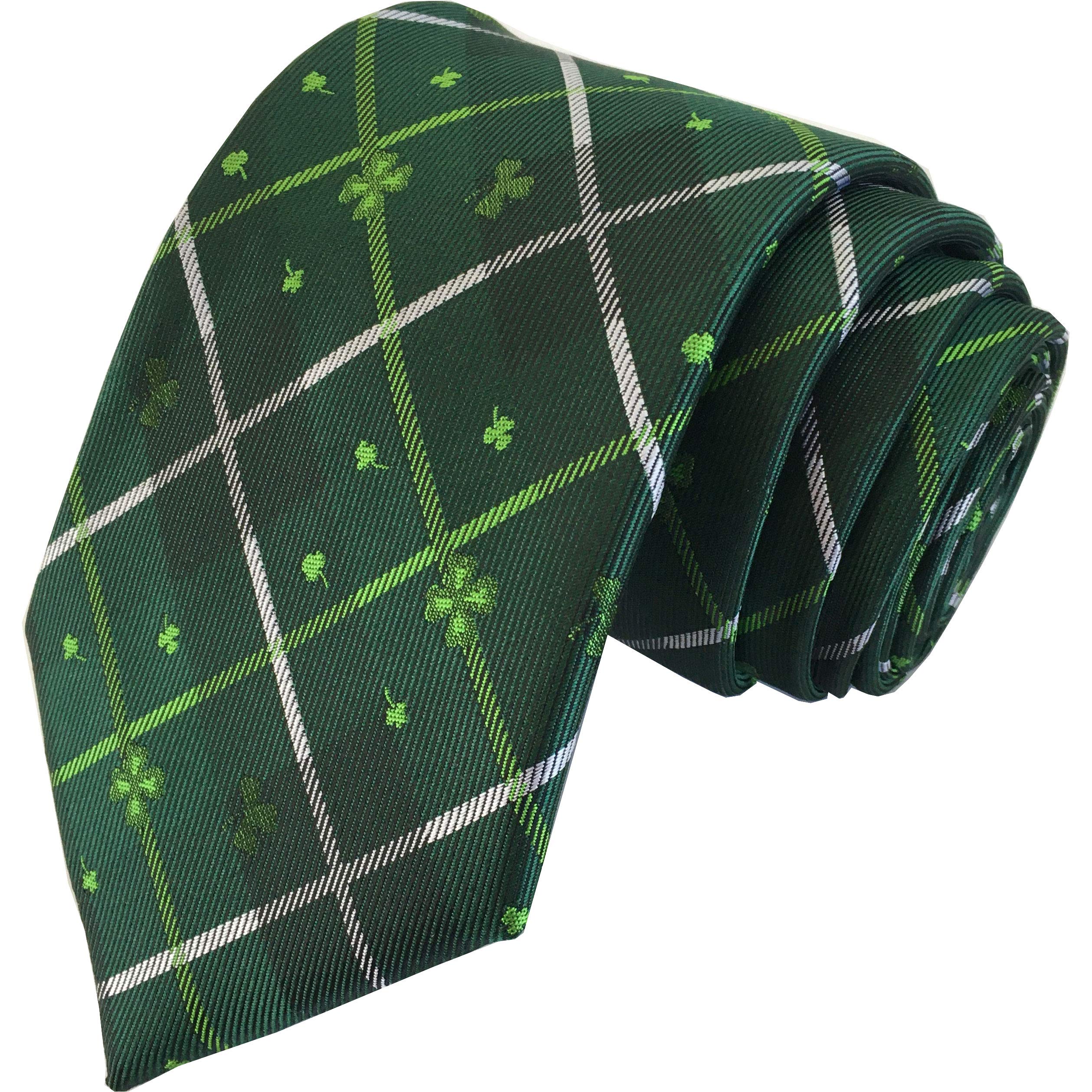 KissTies58'' & 63'' Shamrock Tie Mens Clover Necktie St. Patrick's Day Ties