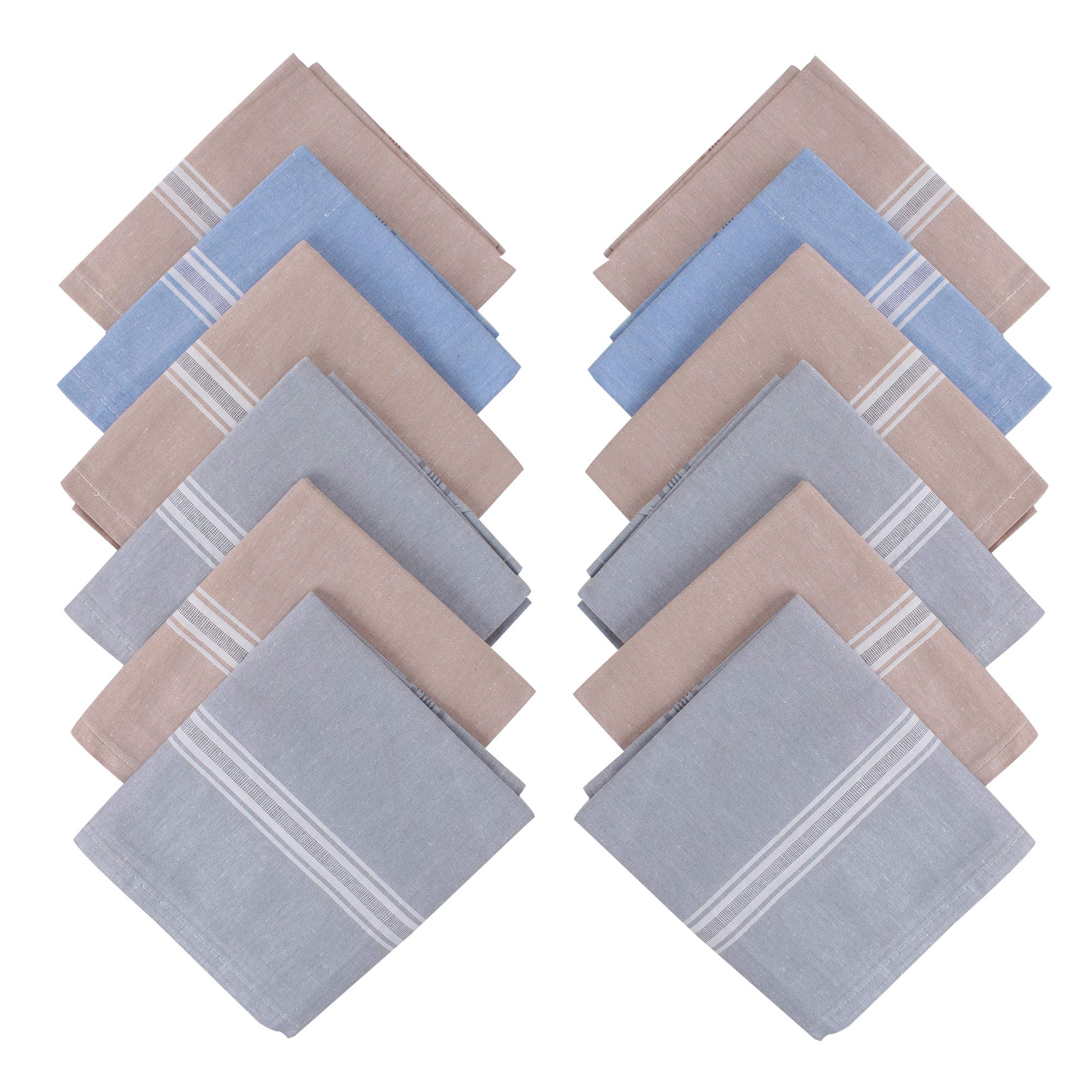 jenny denial PURE COTTON MULTICOLOR Handkerchief/RUMAL FOR MEN PACK OF 12 (Size 48 * 48 CM) hankies '-picture-16