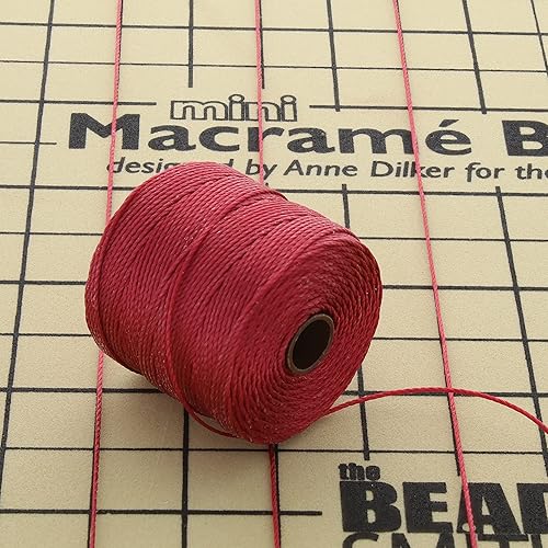 Miniatura 6 de The Beadsmith S-Lon #18 Cordón  Color rojo oscuro  Tarjeta de 77 yardas  Ideal para atar cuentas de ganchillo y joyas de micro macramé  Compatible