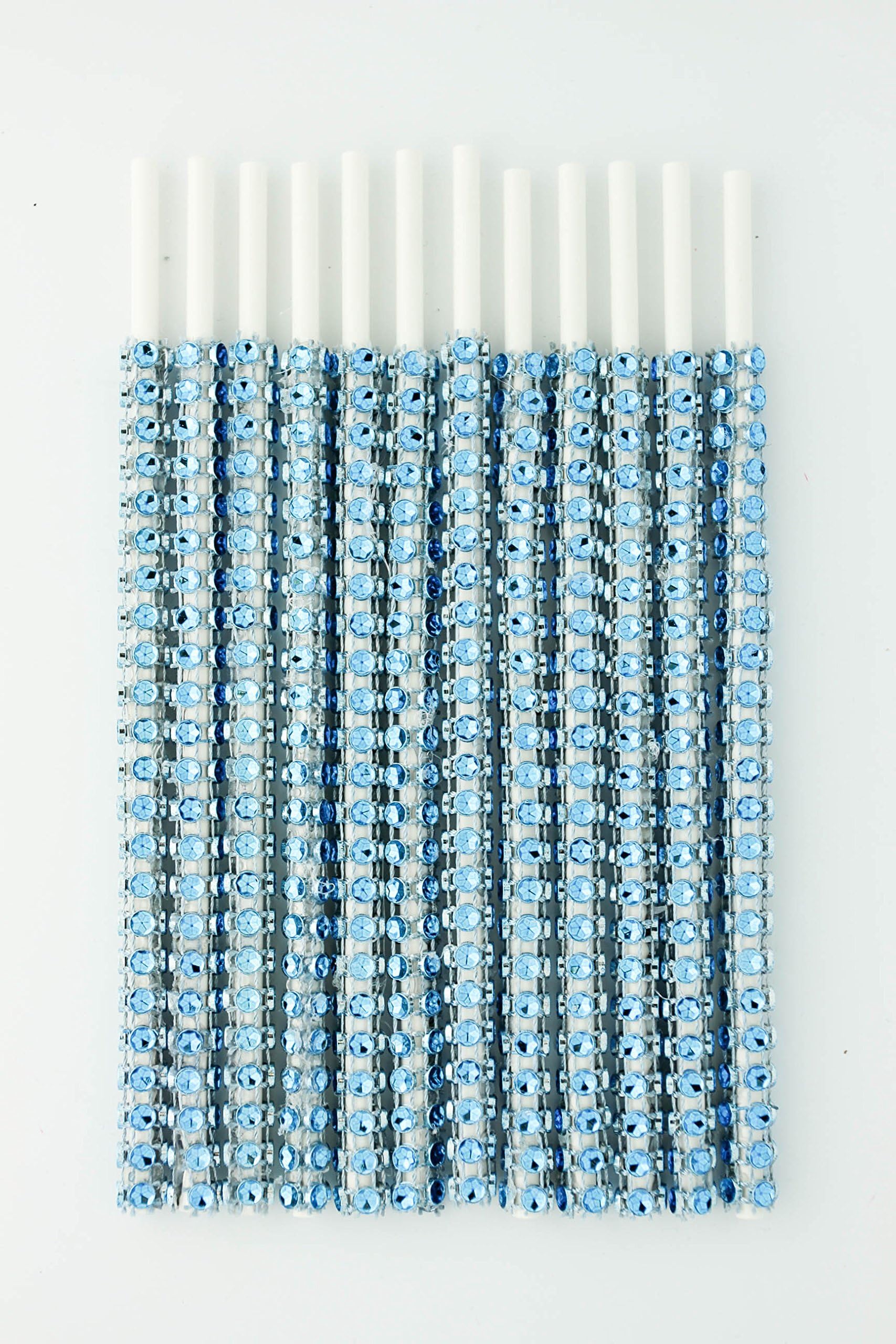 Light Blue Bling Sticks with Rhinestones for Cake Pops, Truffles, Pie Pops, Strawberries, Etc, 12 Pack