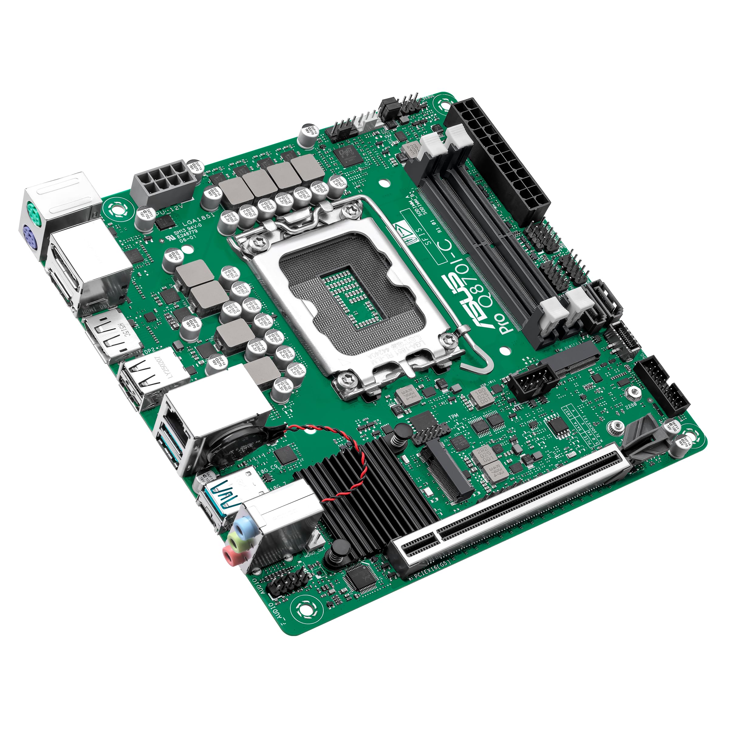 ASUS PRO Q870I-C-CSM, Scheda Madre Intel Mini-ITX, Slot DDR5, Nera