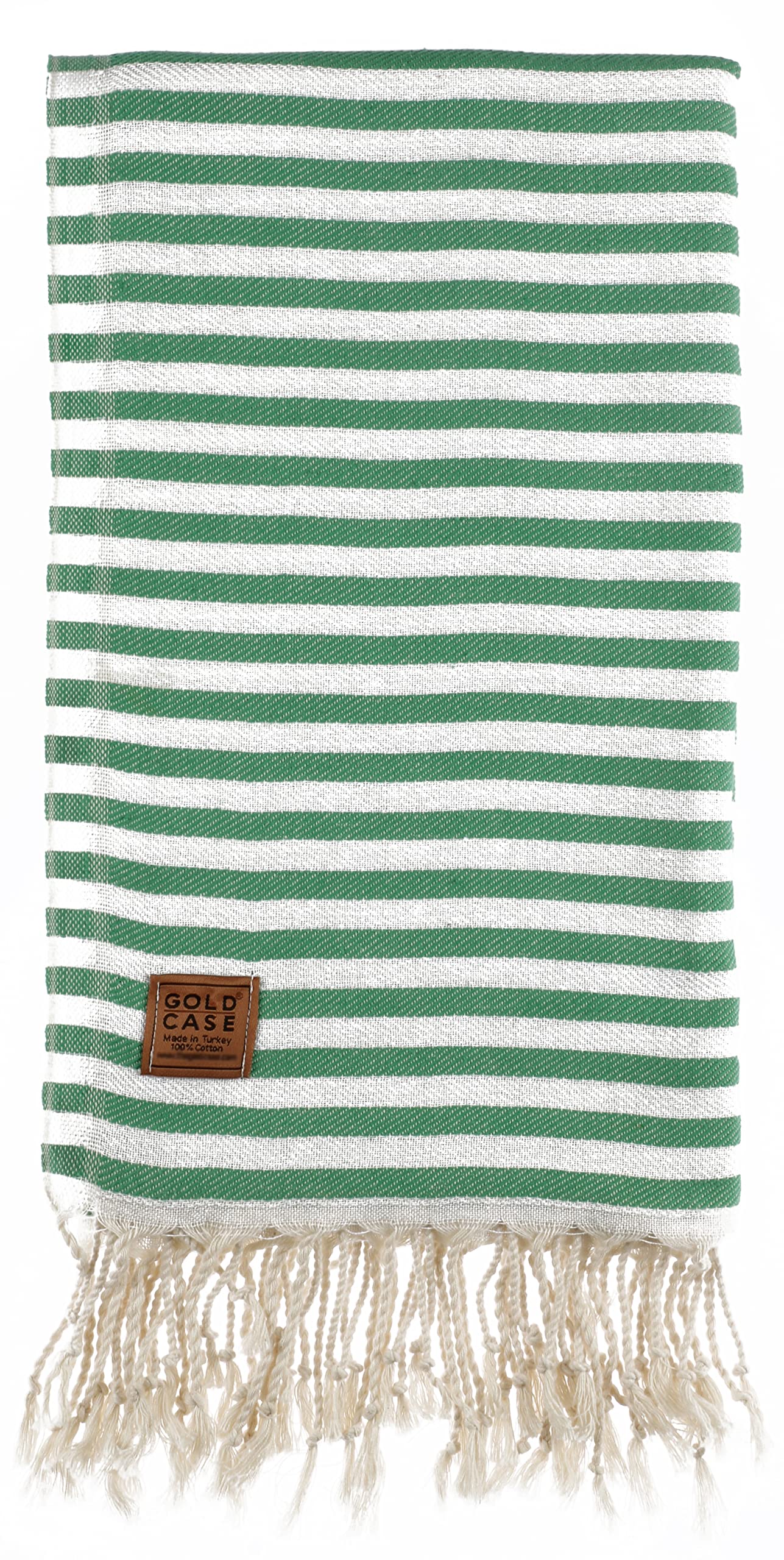 Gold CASE Turkish Beach Towel – 100% Cotton Large Turkish Bath Towels with Bag 71 x 40'' – MYRA Oversized, Quick Dry & Sand Free Towels – Lightweight Peshtemal – GreenOEKO-TEX STANDARD 100