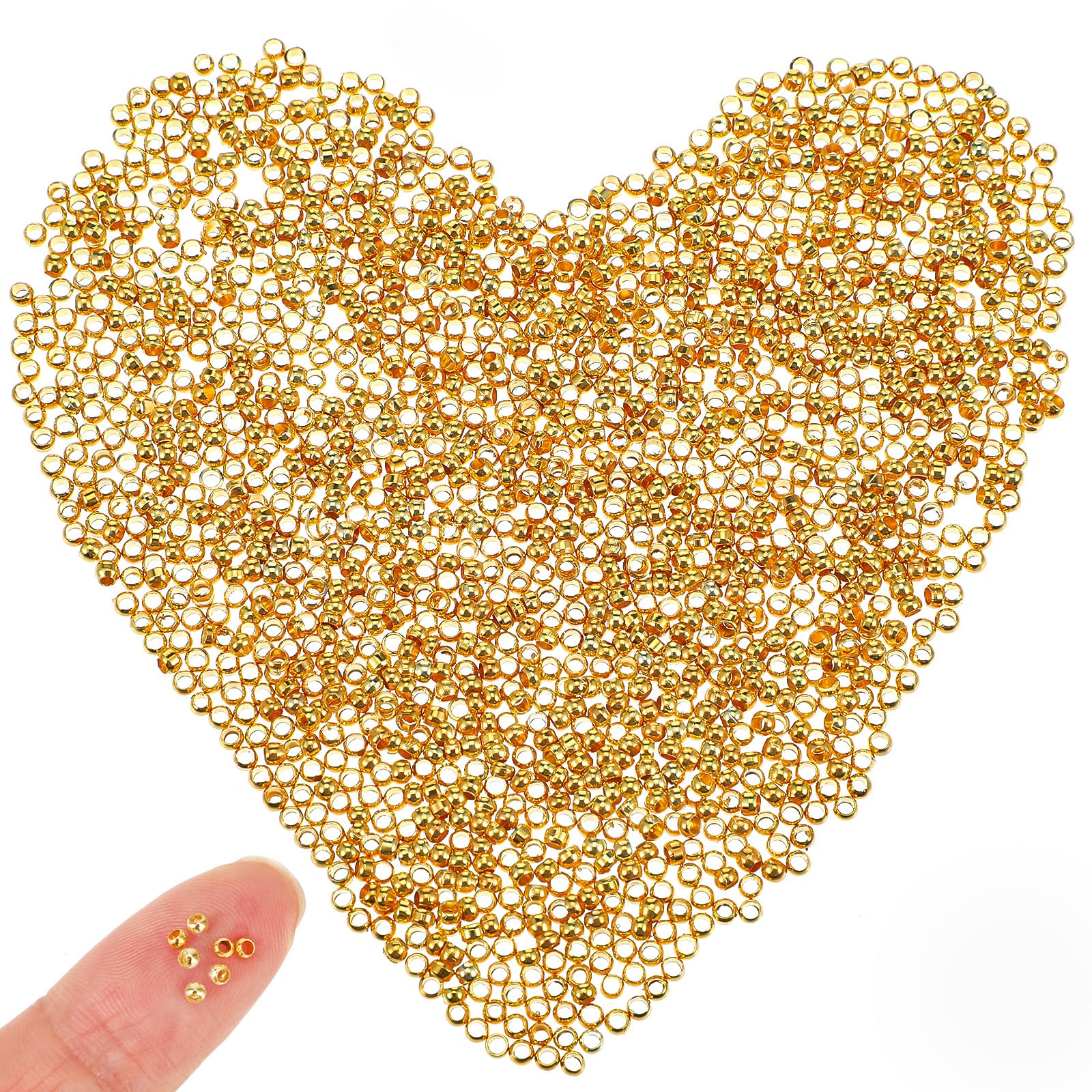 2000 Perline Da Schiacciare Oro 2,5 Mm | Crimp Beads Per Gioielli Fai Da Te | Distanziatori In Rame Per Collane E Bracciali