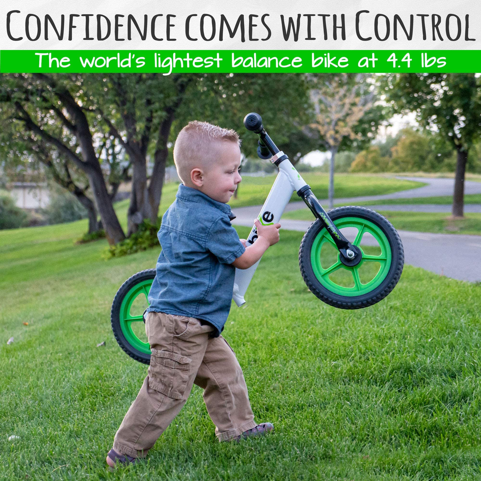 Buy Bixe Green (Lightweight 4LBS) Aluminum Balance Bike for Kids and