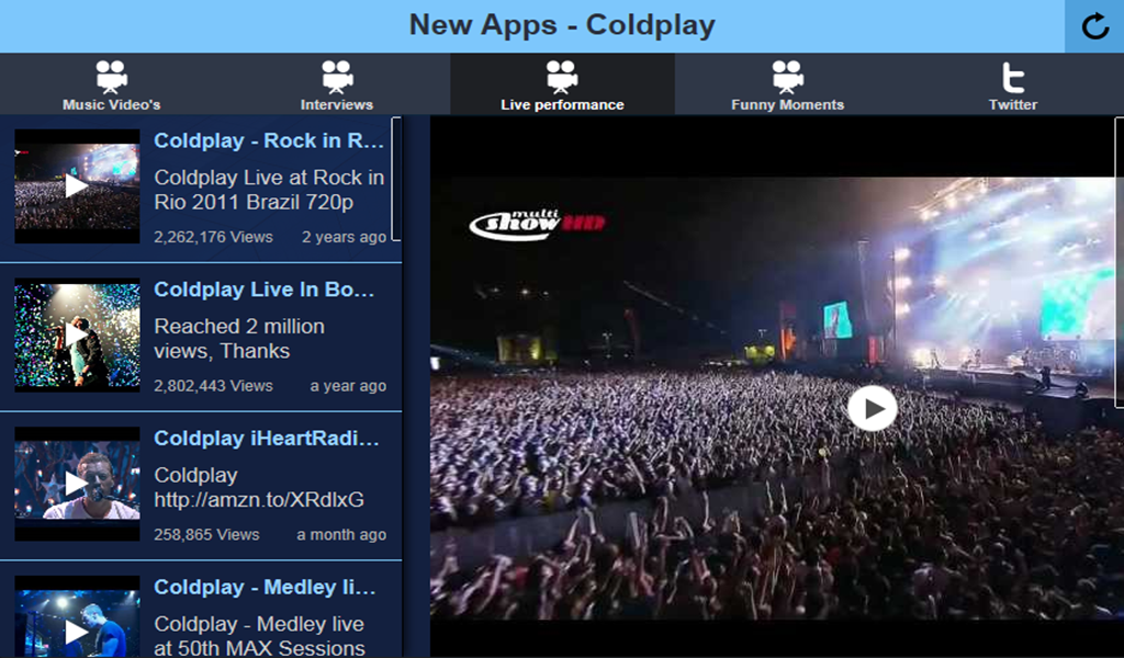 New Apps Coldplay App on Amazon Appstore