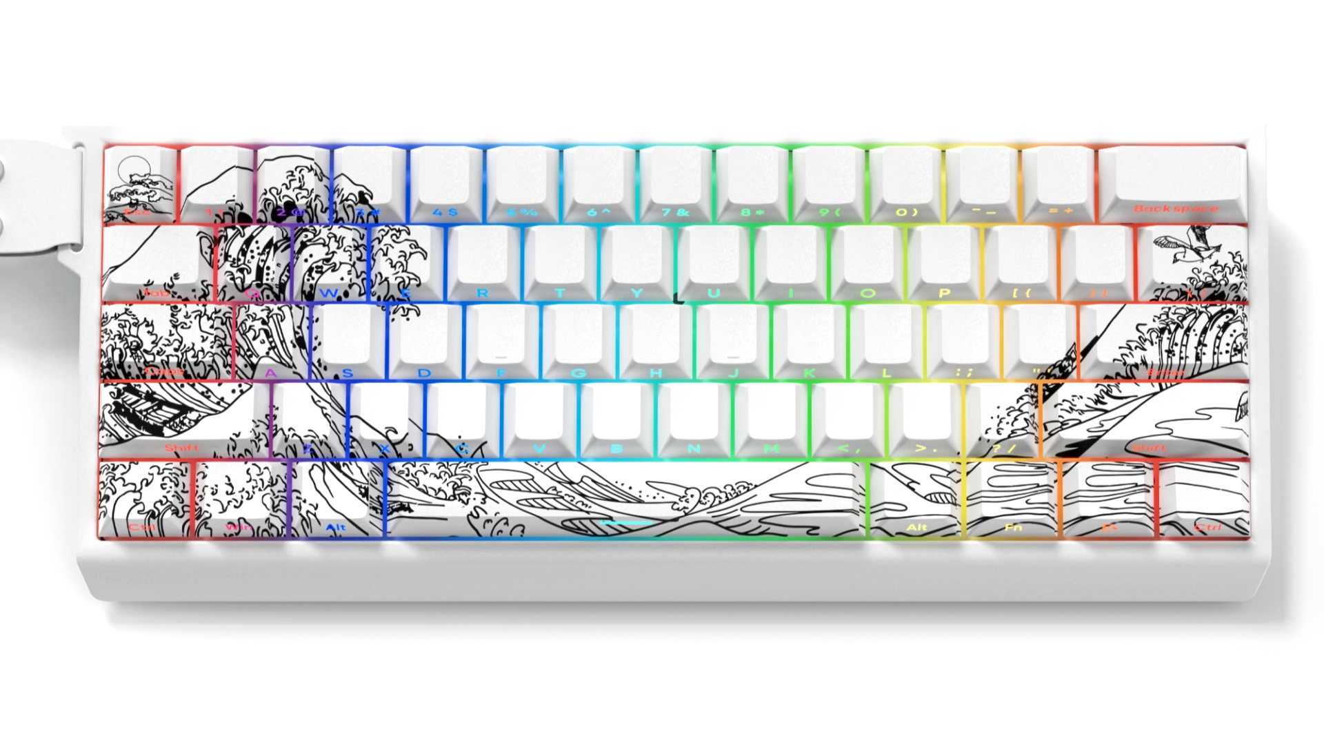 Amazon.com: dagaladoo doubleshot PBT keycaps,White Wave of