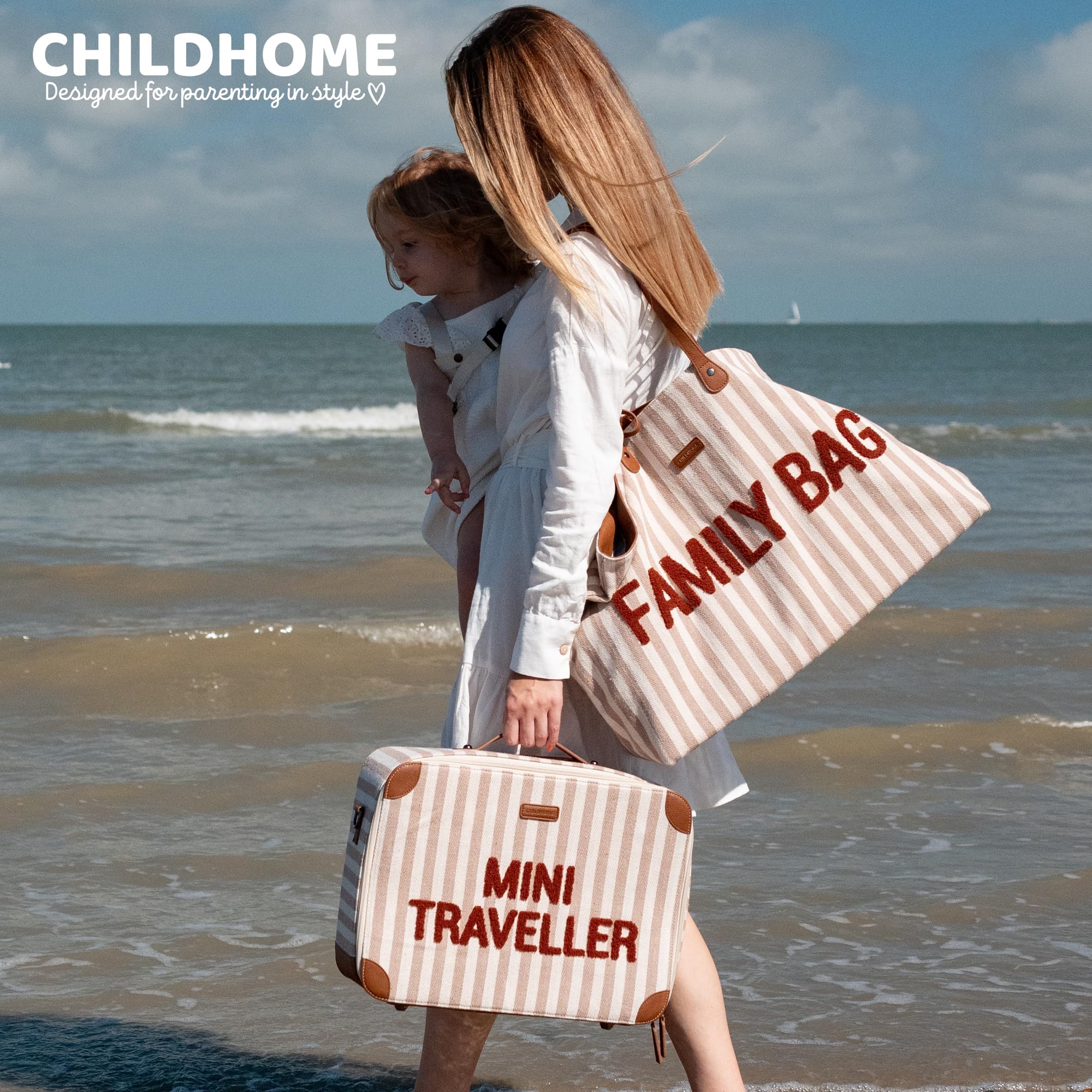 CHILDHOME, Walizka dziecięca, weekend, rozmiar kabinowy, bagaż podręczny, kompaktowa, solidna, łatwa do przenoszenia, etykieta z imieniem, design, sztuczna skóra, mieszany, mini podróżnik, paski