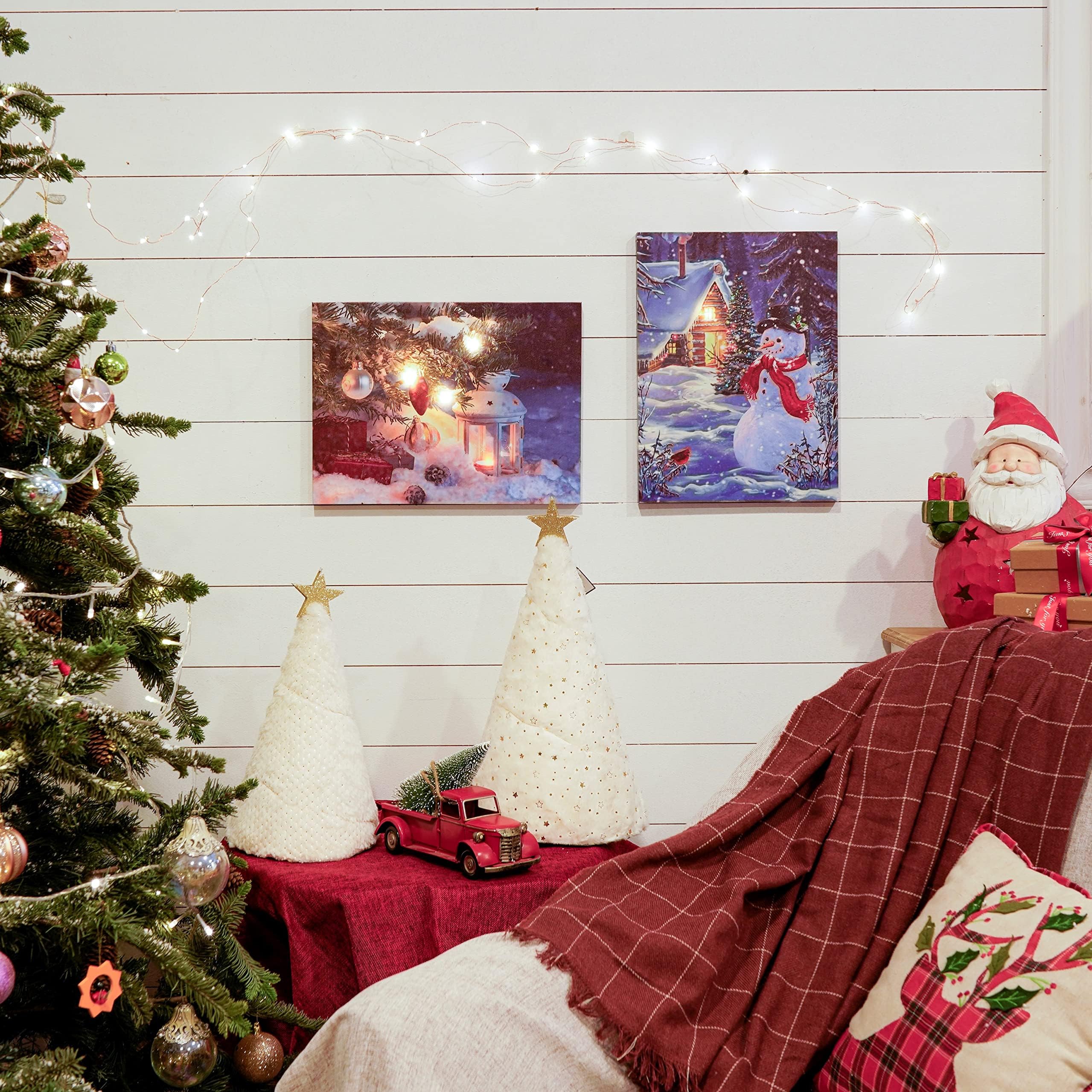 【アメリカで購入LEDライト付き】クリスマスの家の風景画サイズ65cm✕50cm クリスマスの家の風景画サイズ65cm✕50cm アメリカで購入LEDライト付き