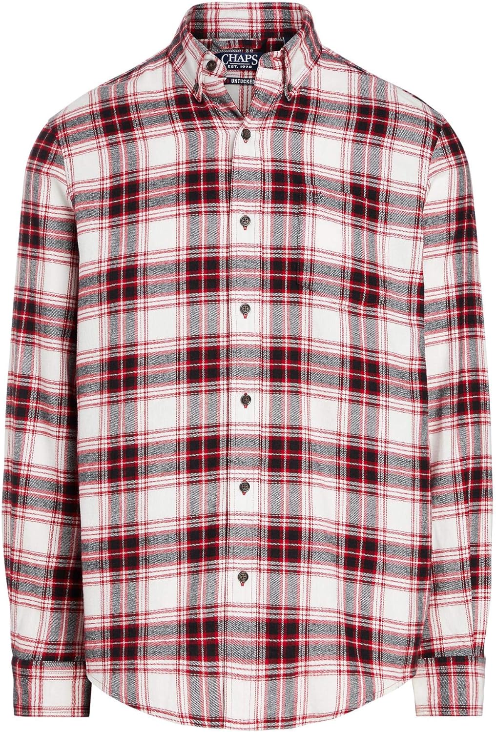 Chaps Mens Classic Fit Long Sleeve Performance Flannel Shirt - Image 2